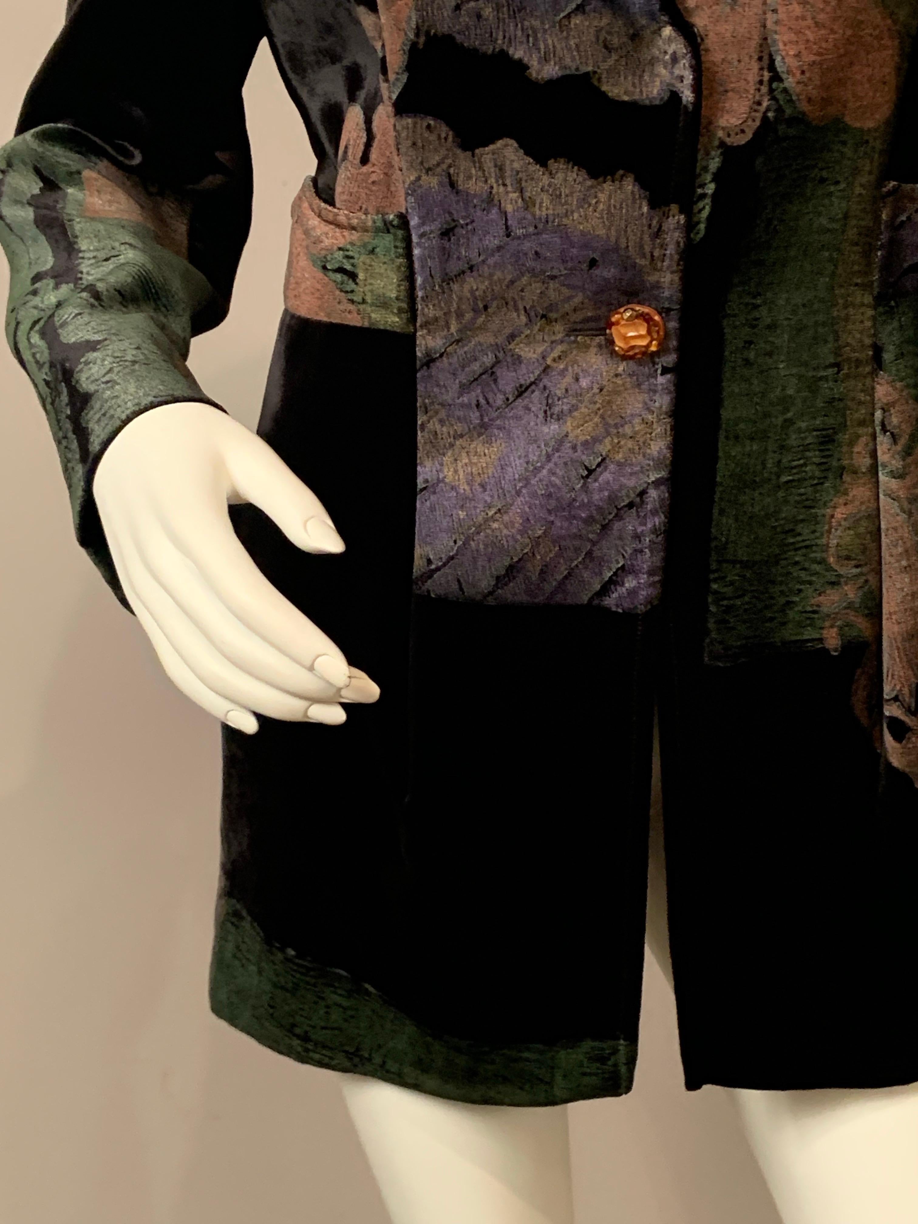 Noir Christian Lacroix Veste en velours avec des designs/One au pochoir à la manière de Fortuny en vente