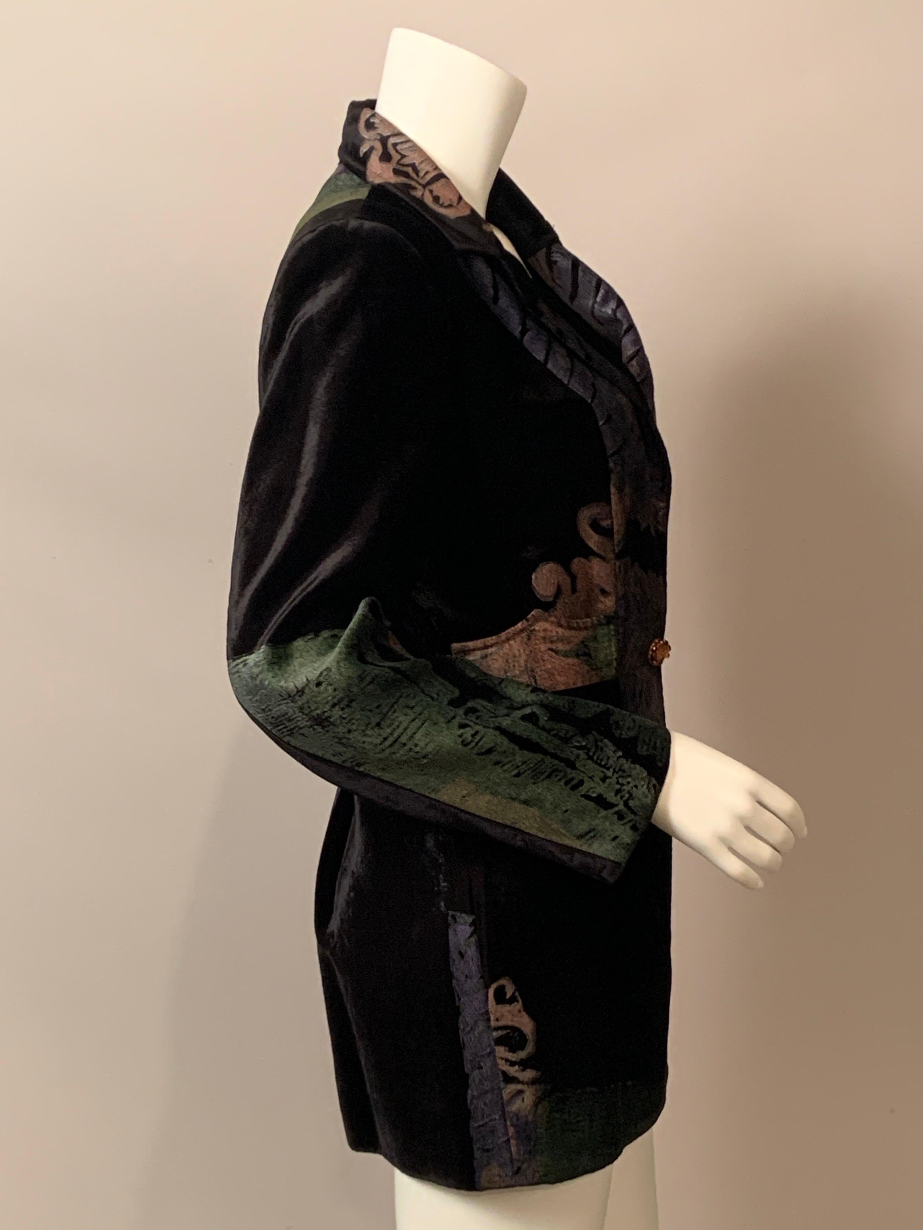 Christian Lacroix Veste en velours avec des designs/One au pochoir à la manière de Fortuny en vente 4