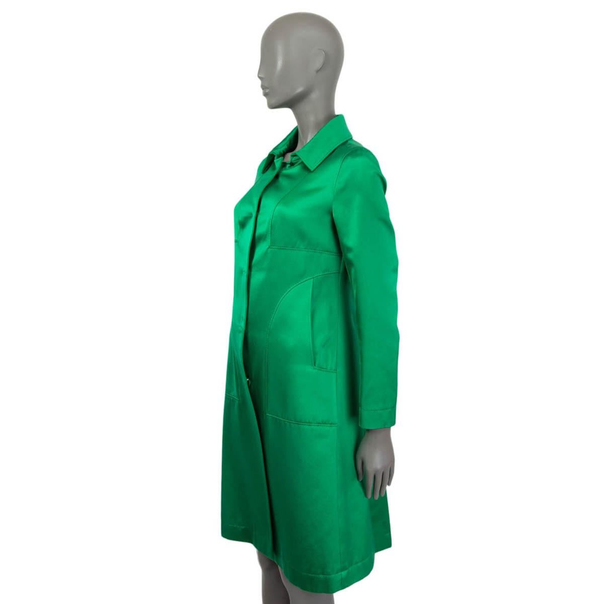 Green CHRISTIAN LACROIX Vert Vif green cotton SATIN CLASSIC Coat Jacket 38 S