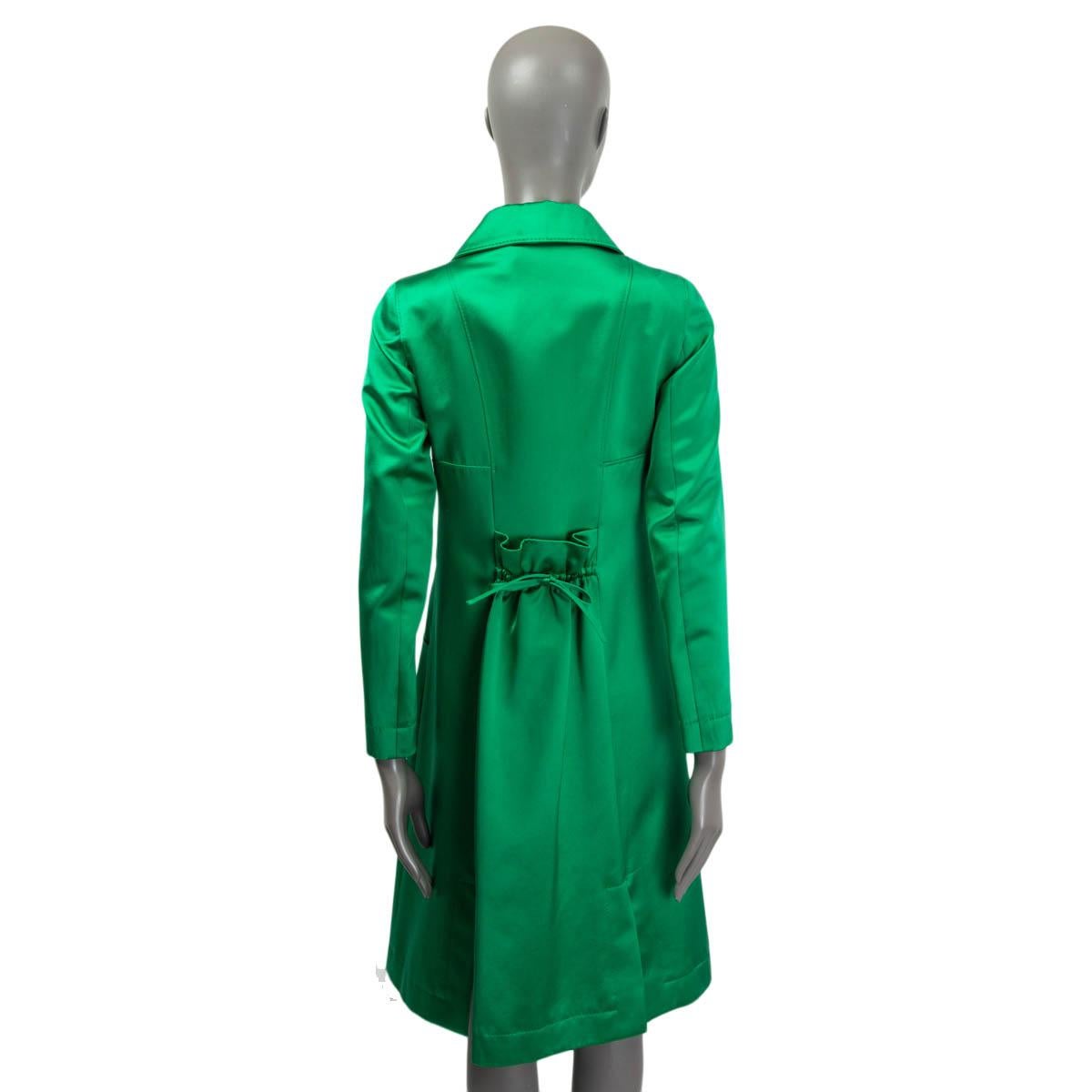 Women's CHRISTIAN LACROIX Vert Vif green cotton SATIN CLASSIC Coat Jacket 38 S