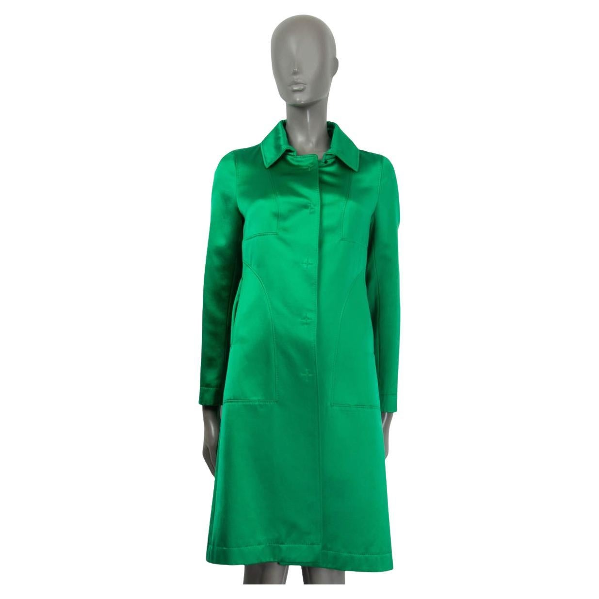 CHRISTIAN LACROIX Vert Vif green cotton SATIN CLASSIC Coat Jacket 38 S