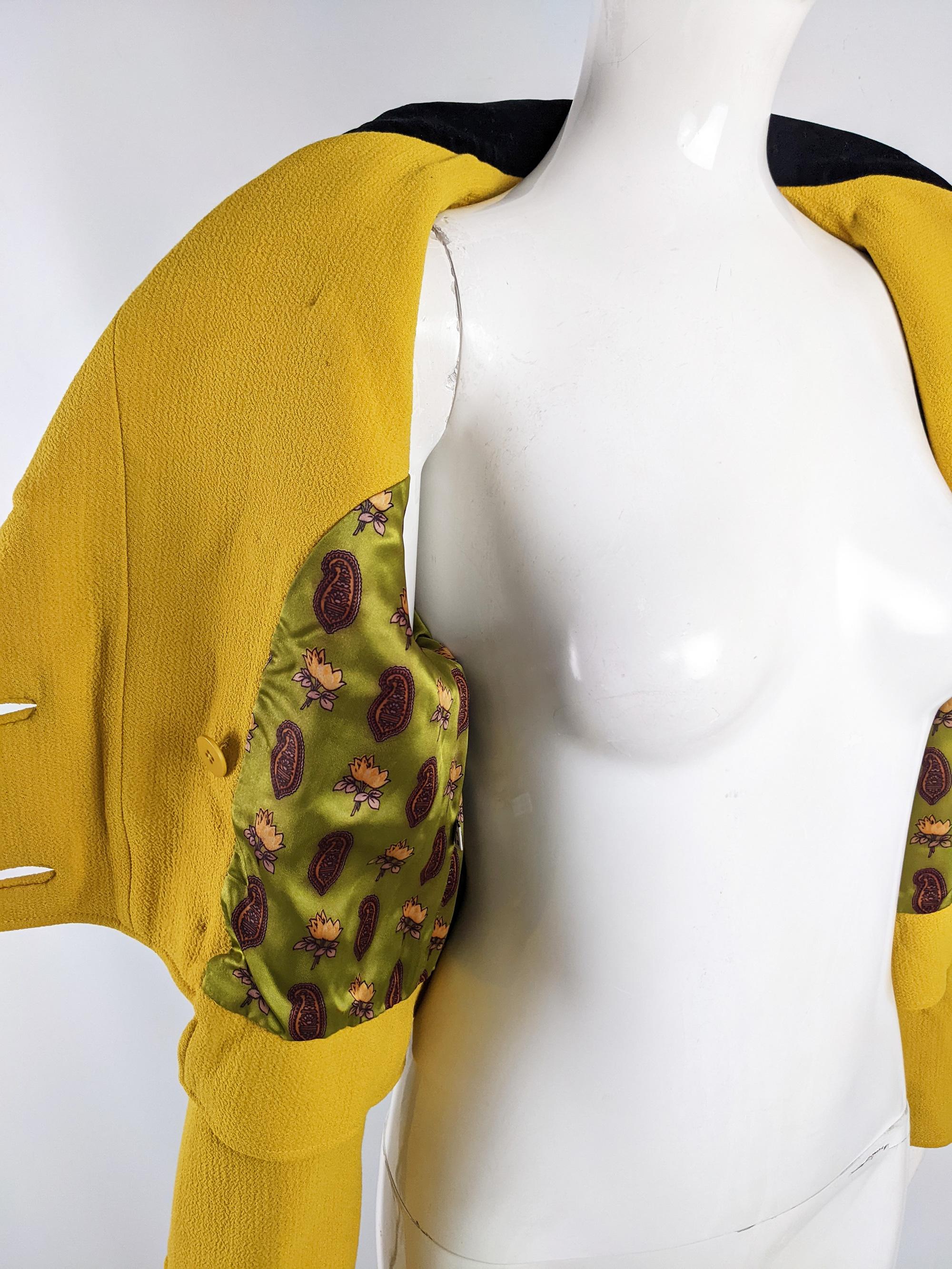 Women's Christian Lacroix Vintage 1980s Mustard Yellow Riding Jacket Victorian Jacket For Sale