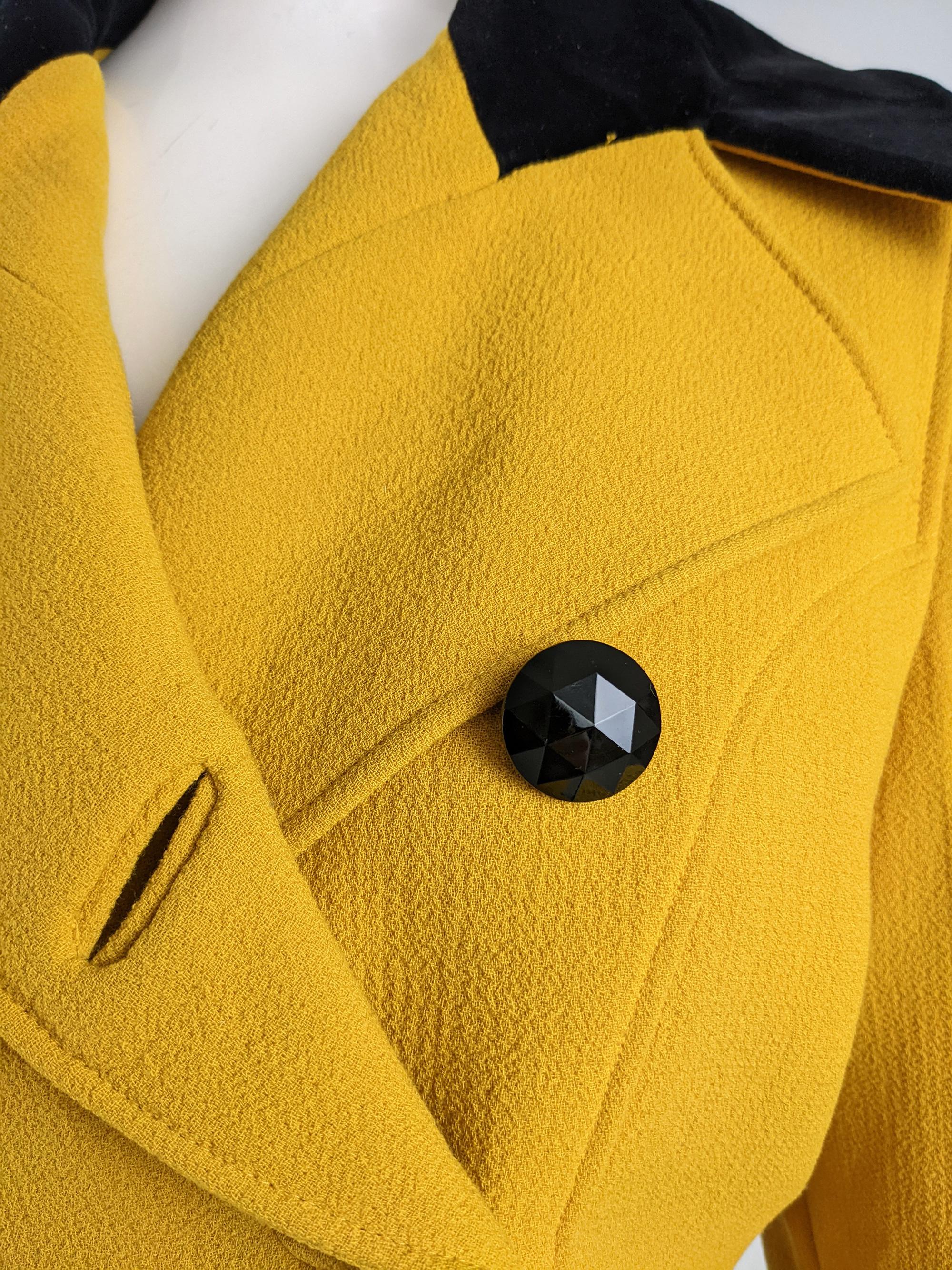 Christian Lacroix Vintage 1980s Mustard Yellow Riding Jacket Victorian Jacket For Sale 3