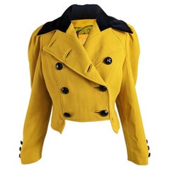 Christian Lacroix Vintage 1980s Mustard Yellow Riding Jacket Victorian Jacket