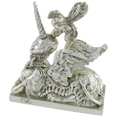 Christian Lacroix Vintage 1998 Limited Edition Silver Plated Unicorn Paperweight