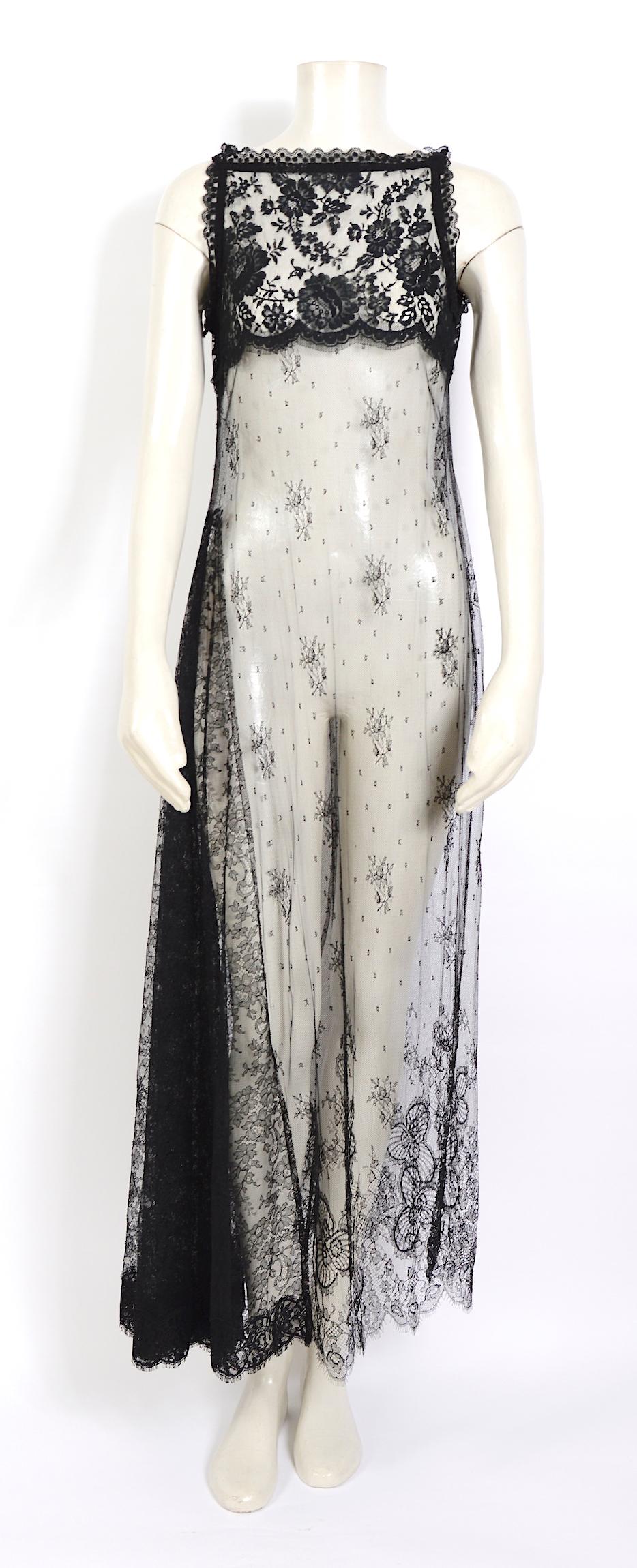black silk and lace dress