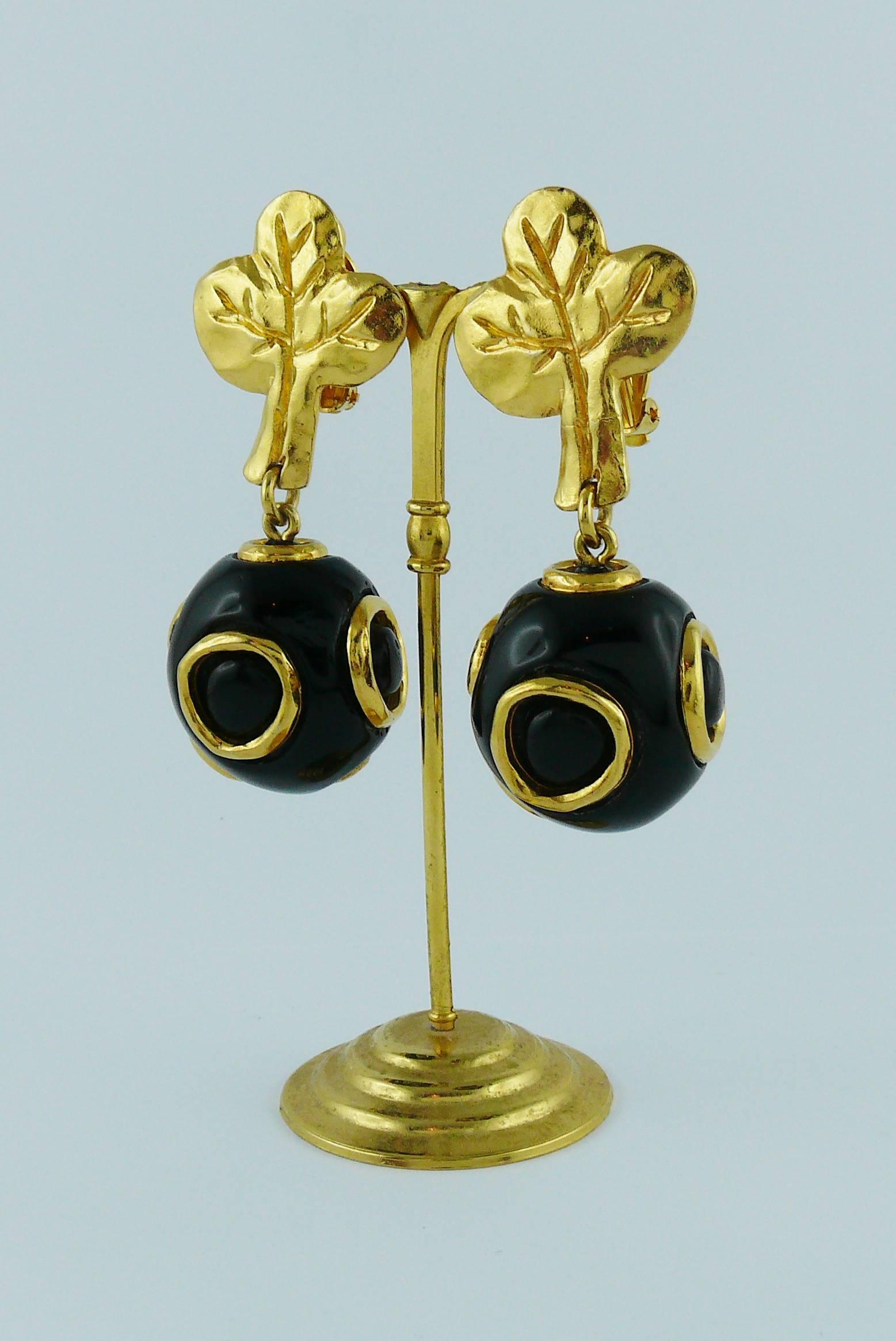 Christian Lacroix Vintage Abstract Tree and Ball Dangling Earrings For Sale 1