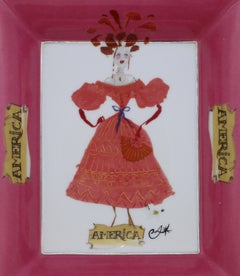 CHRISTIAN LACROIX Vintage America Porcelain Pin Tray