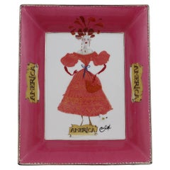 CHRISTIAN LACROIX Bandeja de porcelana para alfileres Vintage America