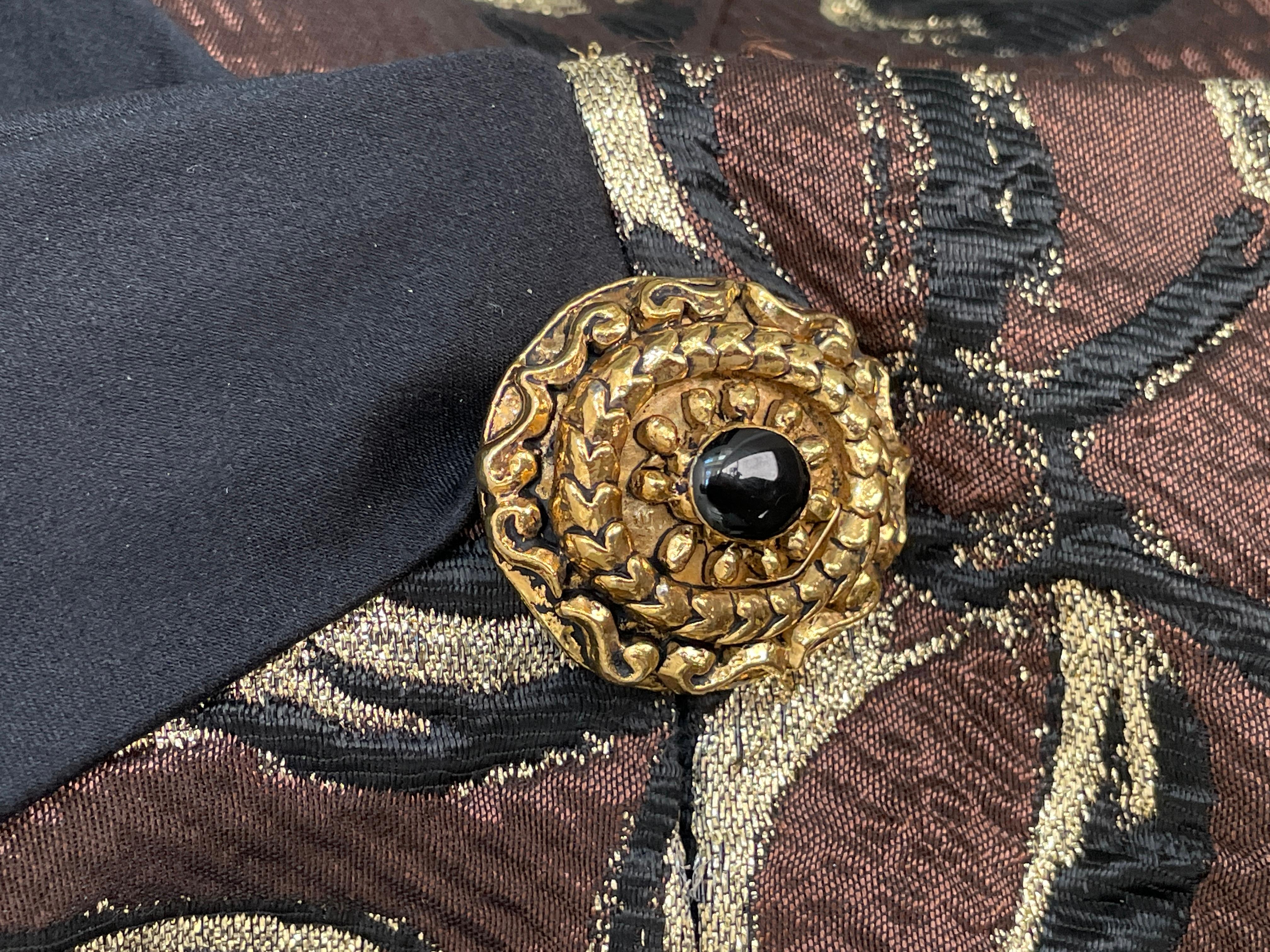 Christian Lacroix Vintage Black and Gold Arlesien Pattern Brocade Jacket For Sale 2