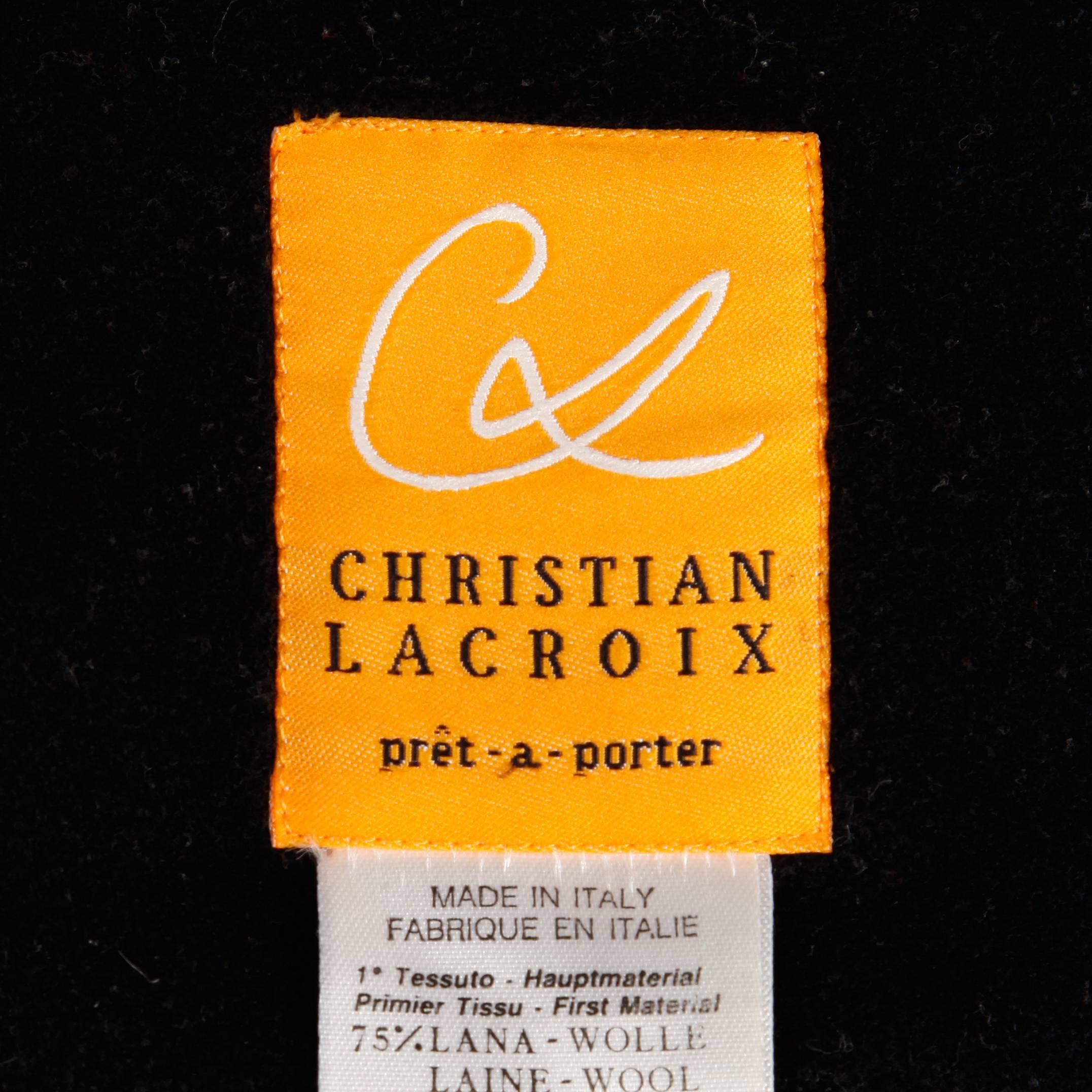 Christian Lacroix Vintage Black Avant Garde Coat In Excellent Condition For Sale In Sparks, NV