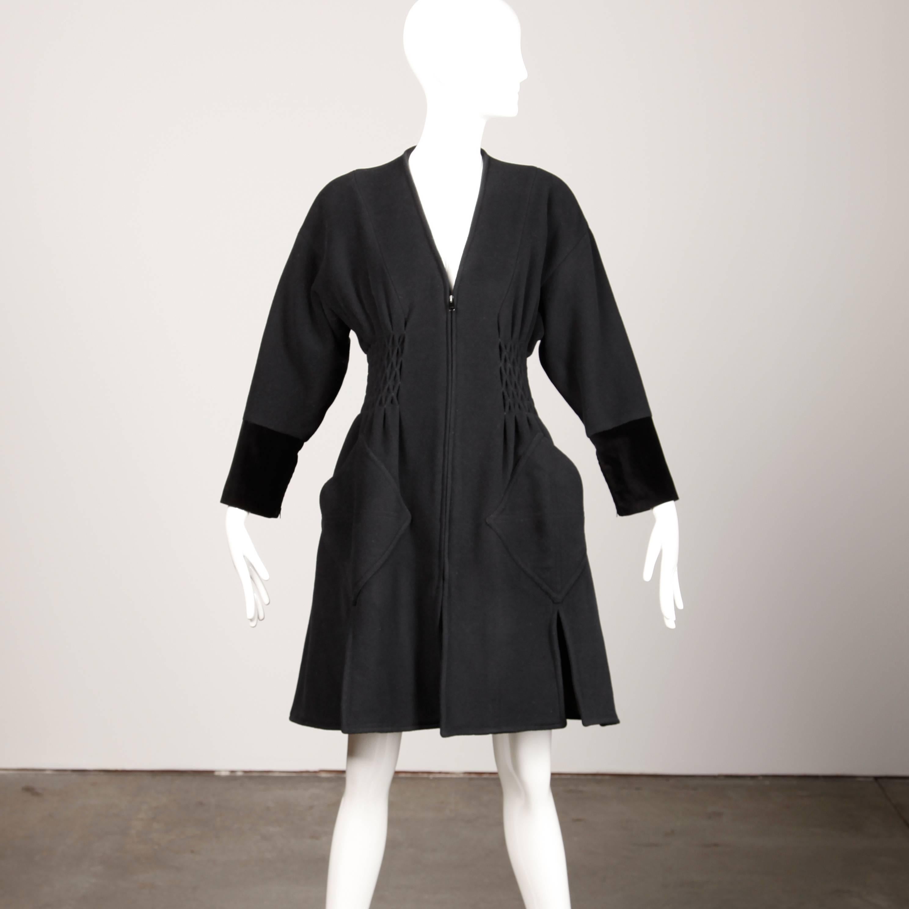 Women's Christian Lacroix Vintage Black Avant Garde Coat For Sale