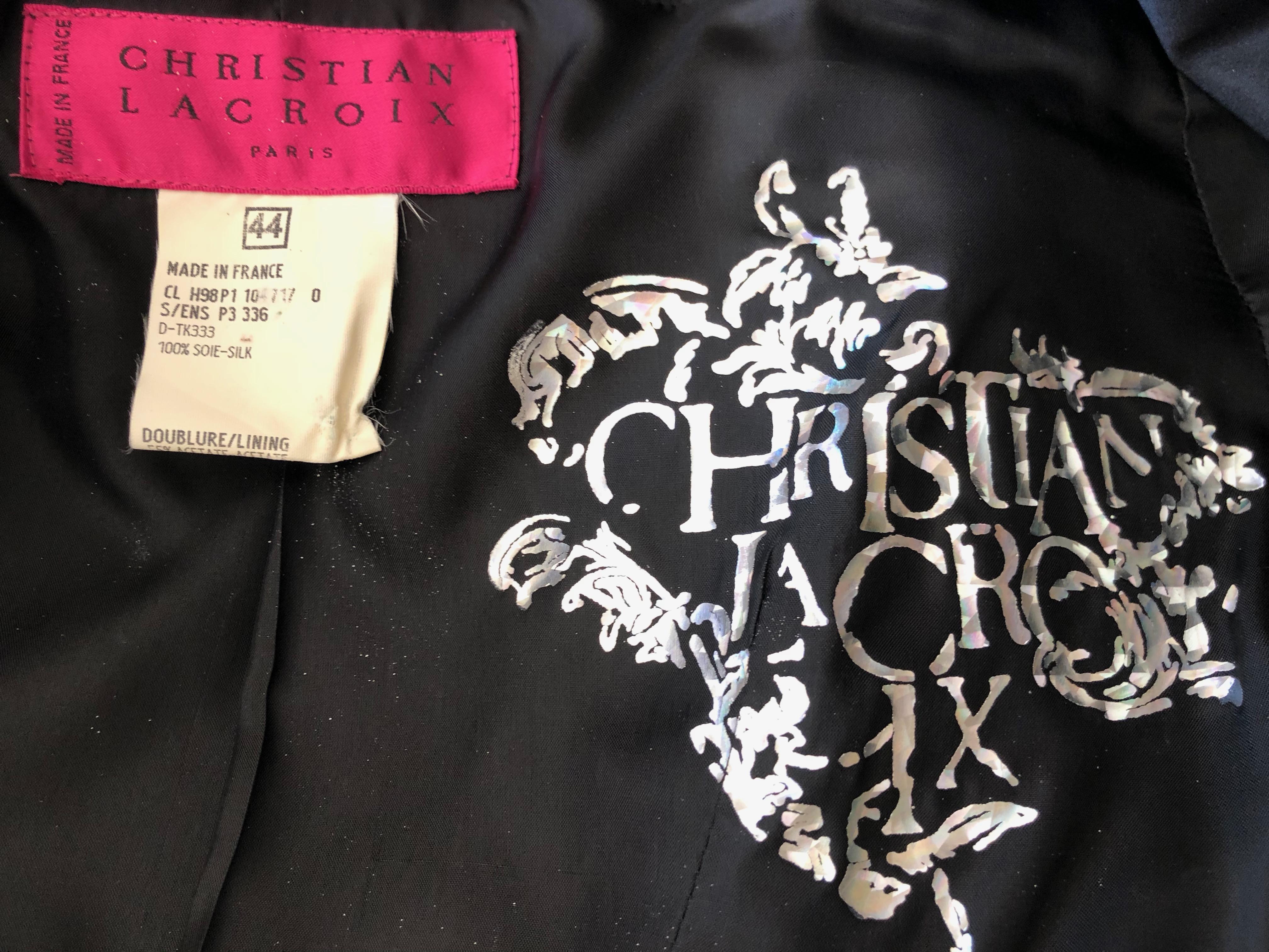 Christian Lacroix Vintage Black Beaded Evening Jacket from Autumn 1999 In Excellent Condition For Sale In Cloverdale, CA