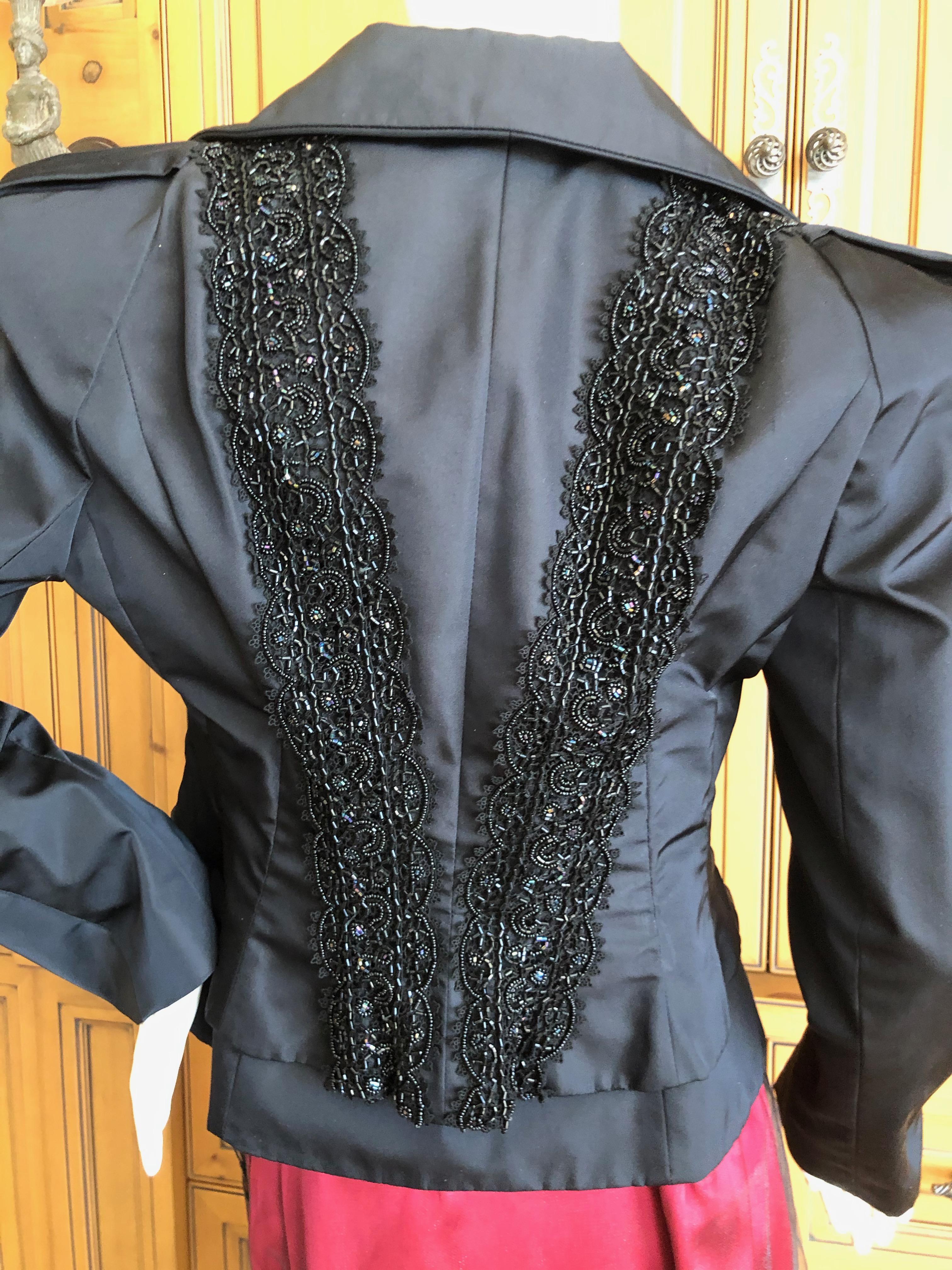 Women's Christian Lacroix Vintage Black Beaded Evening Jacket from Autumn 1999 For Sale