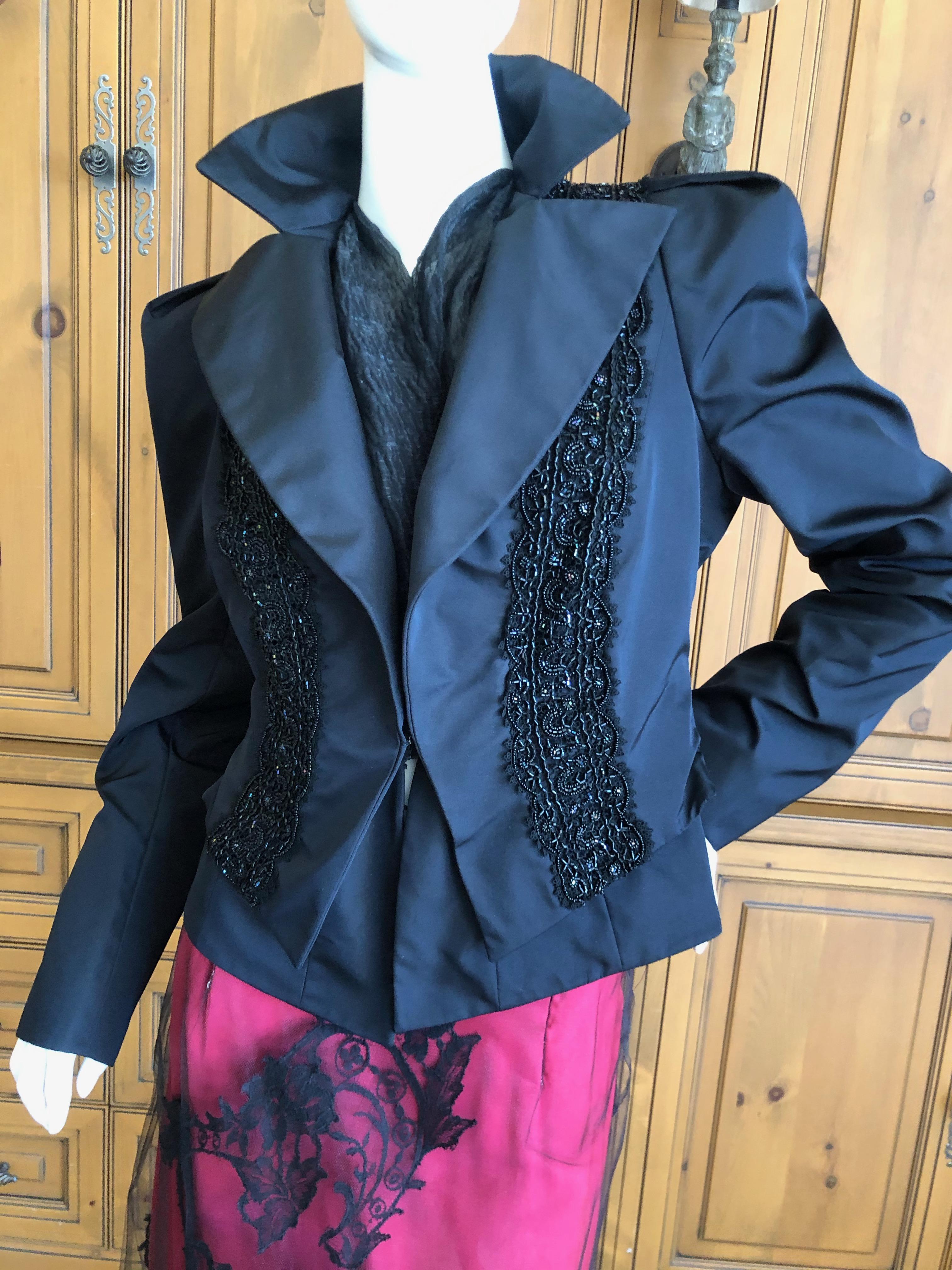 Christian Lacroix Vintage Black Beaded Evening Jacket from Autumn 1999 For Sale 1