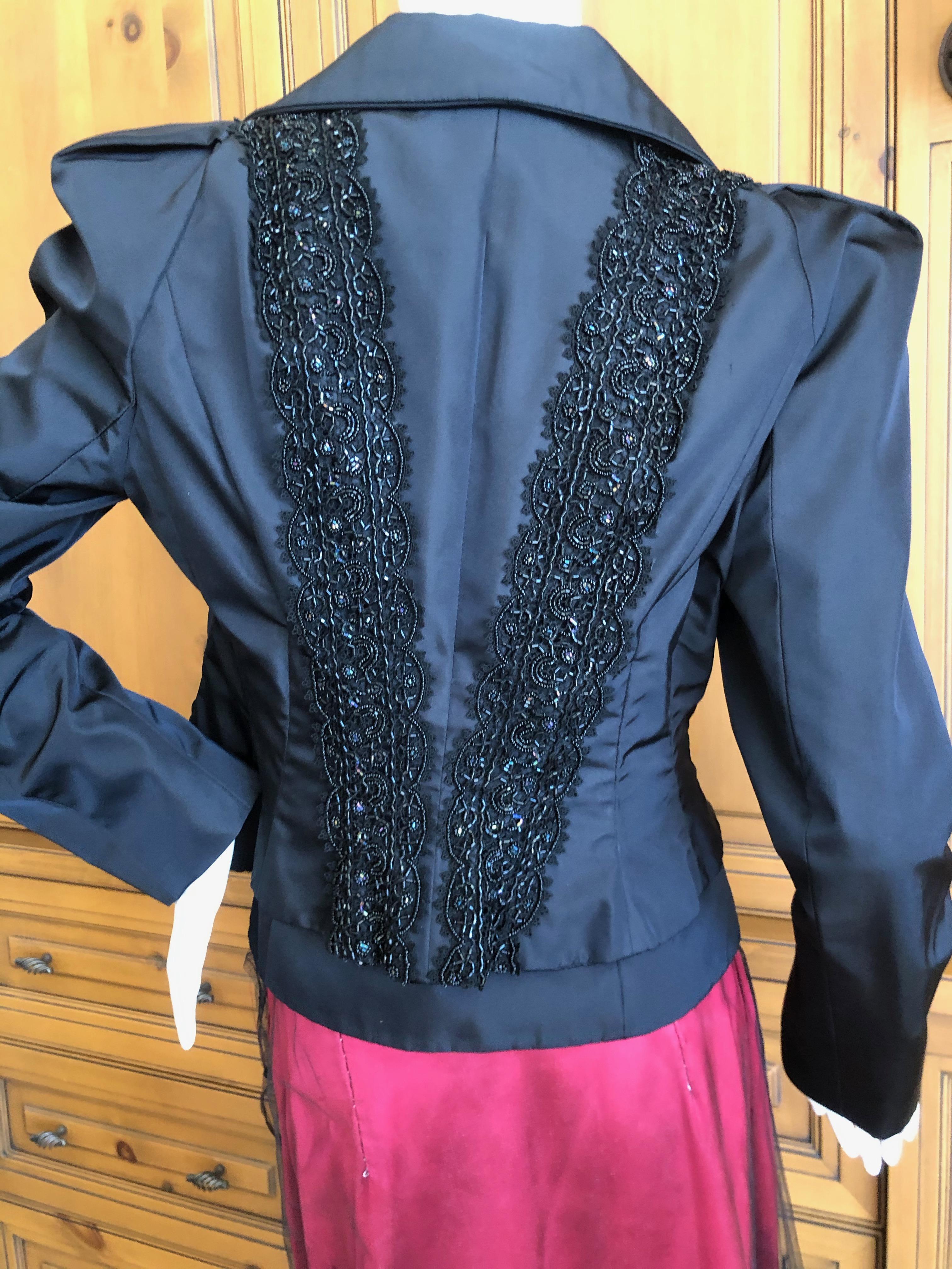 Christian Lacroix Vintage Black Beaded Evening Jacket from Autumn 1999 For Sale 2