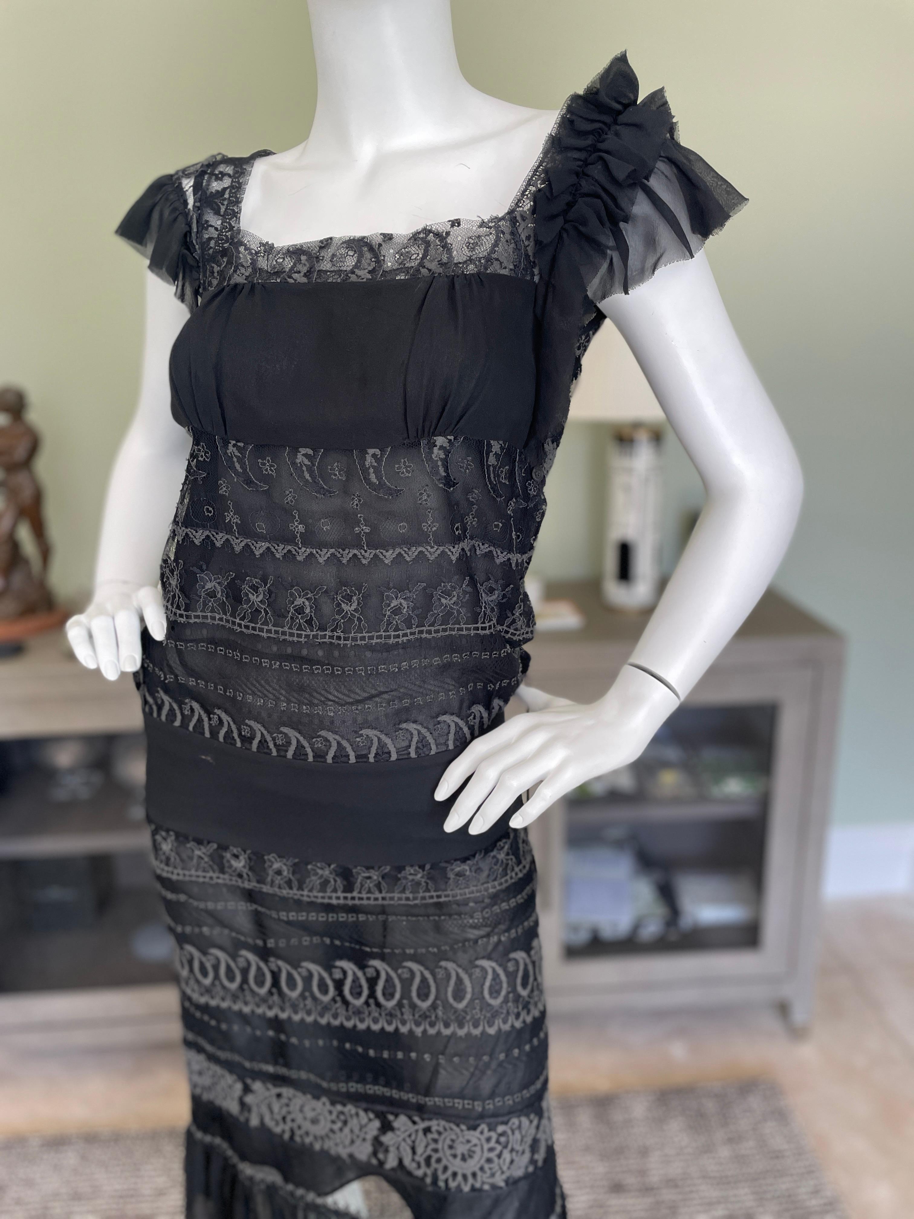 Christian Lacroix Vintage Schwarzes Cocktailkleid mit Ösen aus Baumwollmischung im Zustand „Hervorragend“ im Angebot in Cloverdale, CA