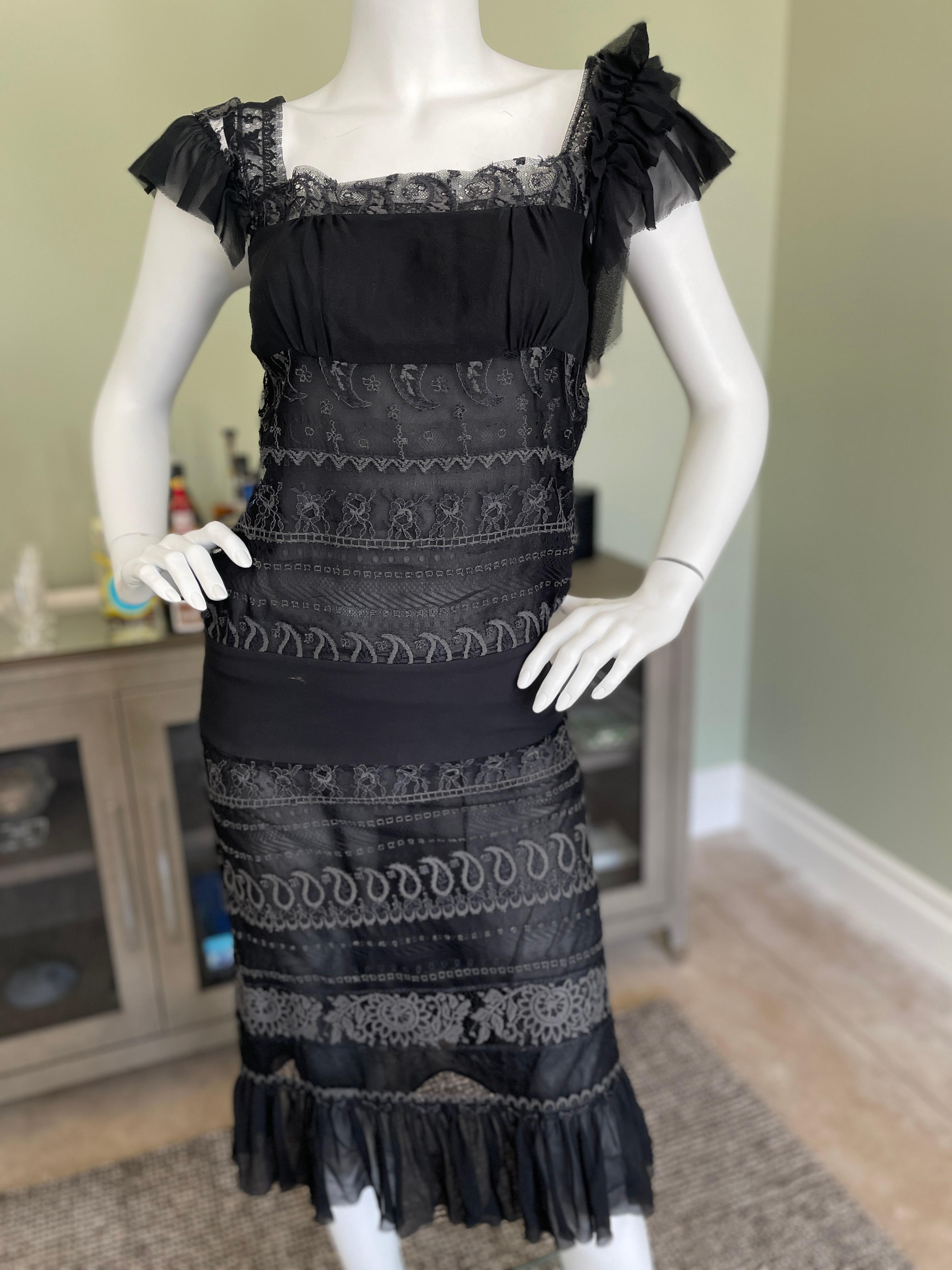 Christian Lacroix Vintage Schwarzes Cocktailkleid mit Ösen aus Baumwollmischung Damen im Angebot