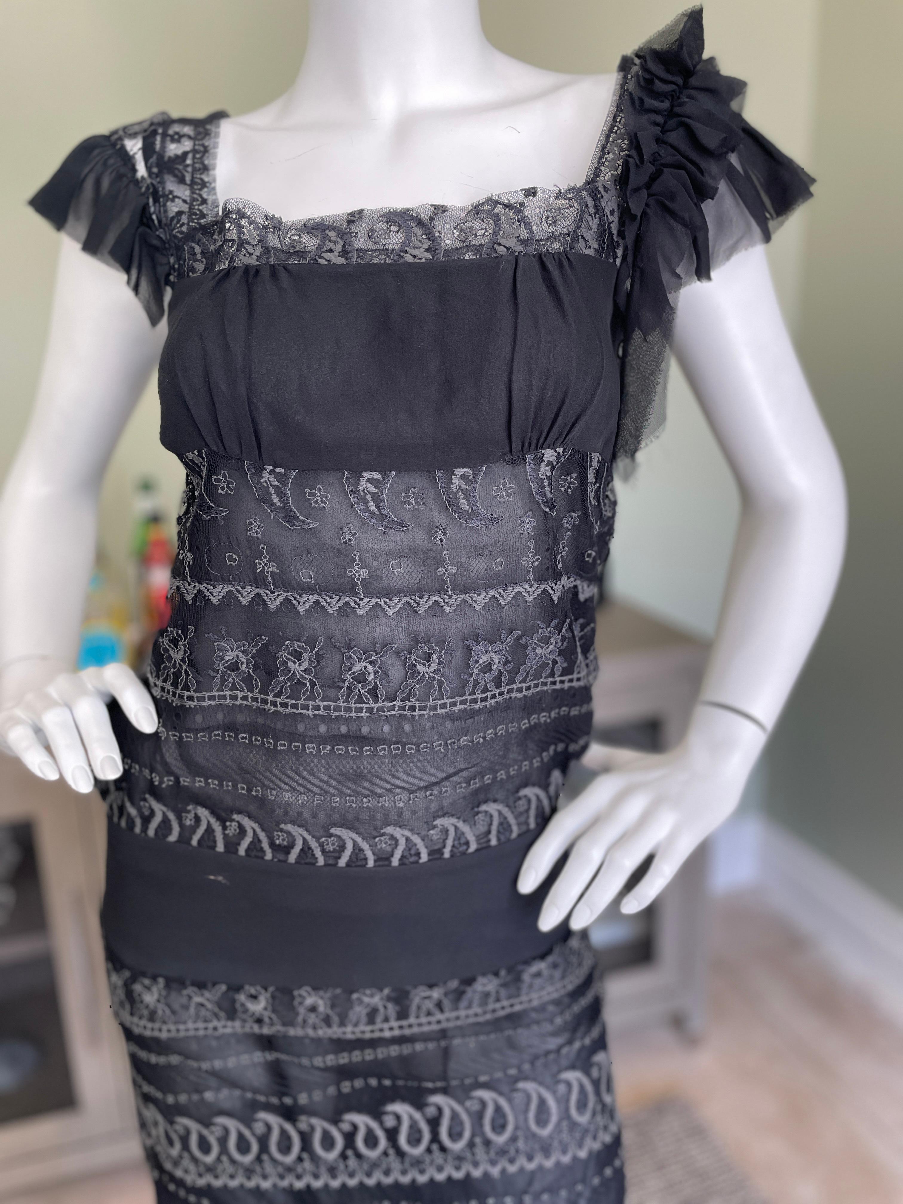 Christian Lacroix Vintage Schwarzes Cocktailkleid mit Ösen aus Baumwollmischung im Angebot 1
