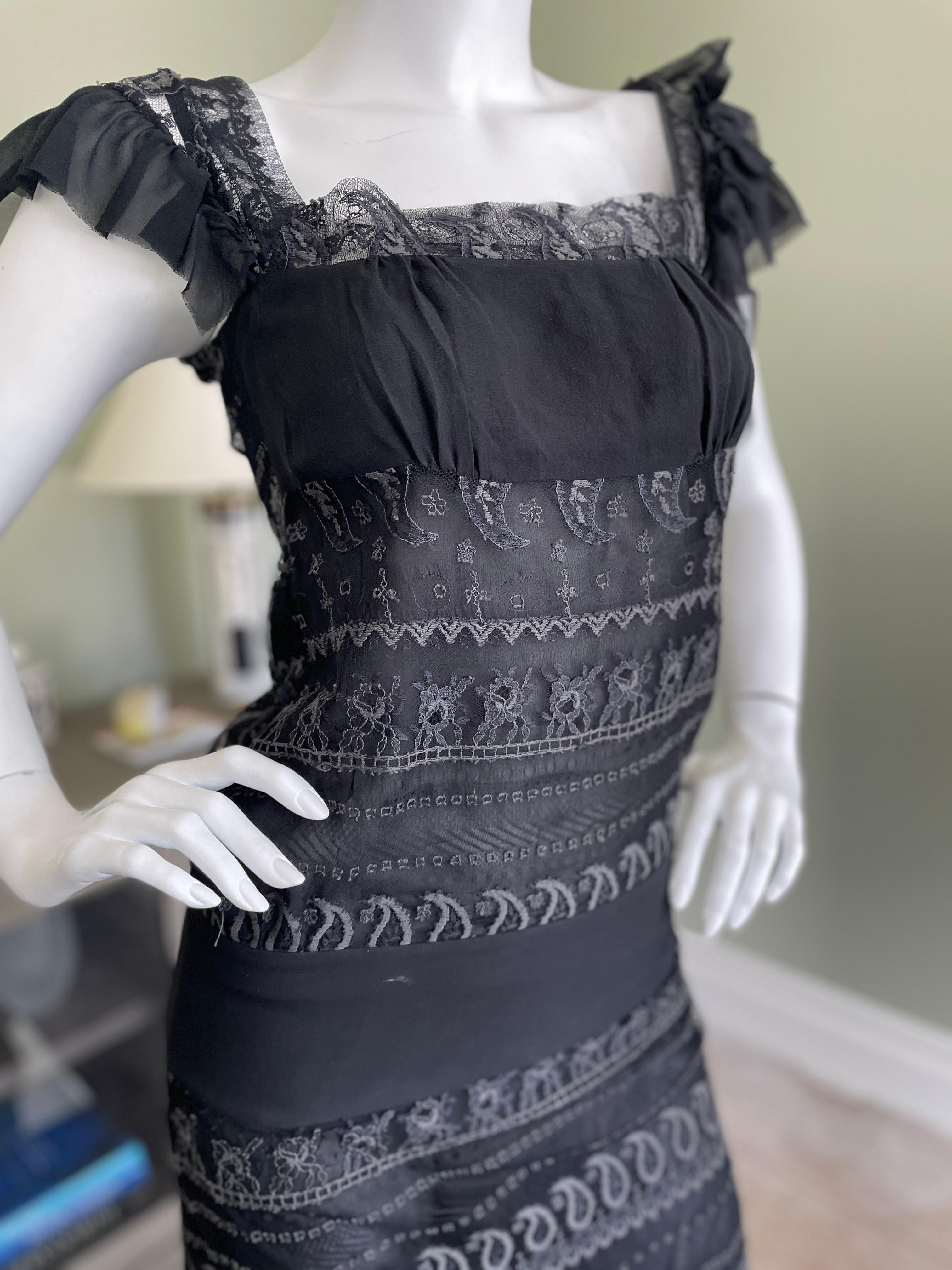 Christian Lacroix Vintage Schwarzes Cocktailkleid mit Ösen aus Baumwollmischung im Angebot 2
