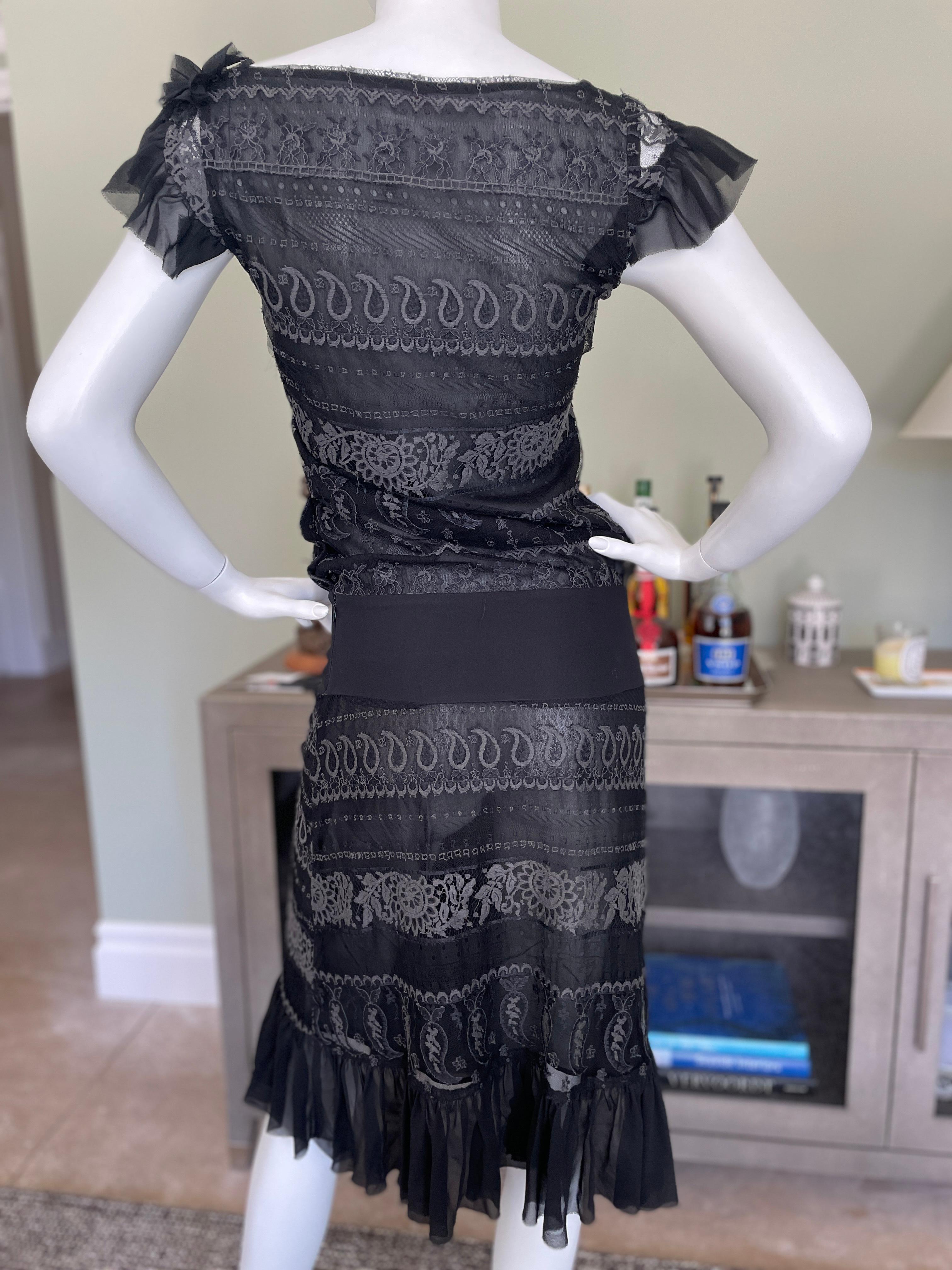 Christian Lacroix Vintage Schwarzes Cocktailkleid mit Ösen aus Baumwollmischung im Angebot 3
