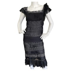Christian Lacroix Vintage Schwarzes Cocktailkleid mit Ösen aus Baumwollmischung