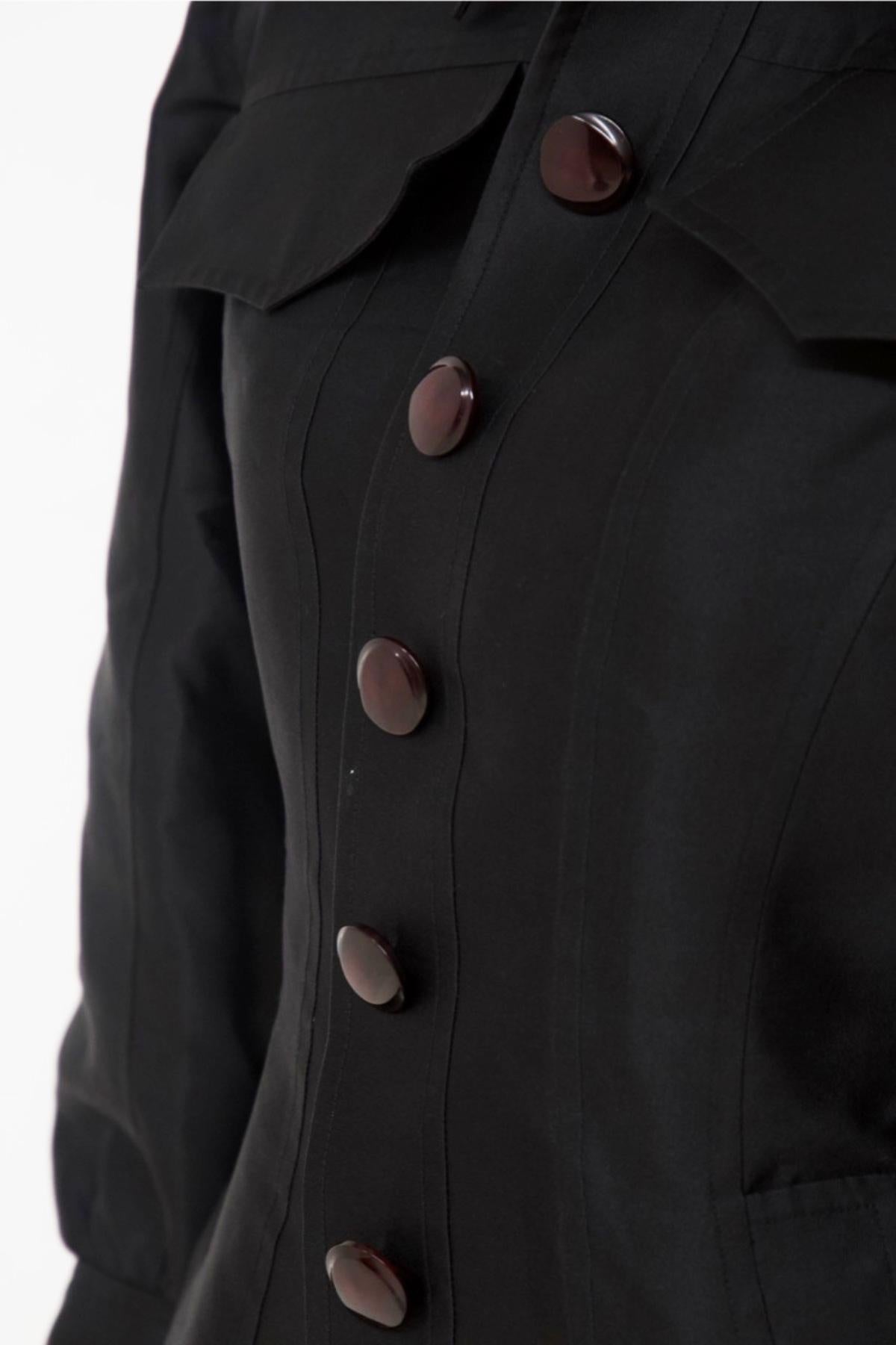 Women's Christian Lacroix Vintage Black Jacket w Shoulder Pads For Sale