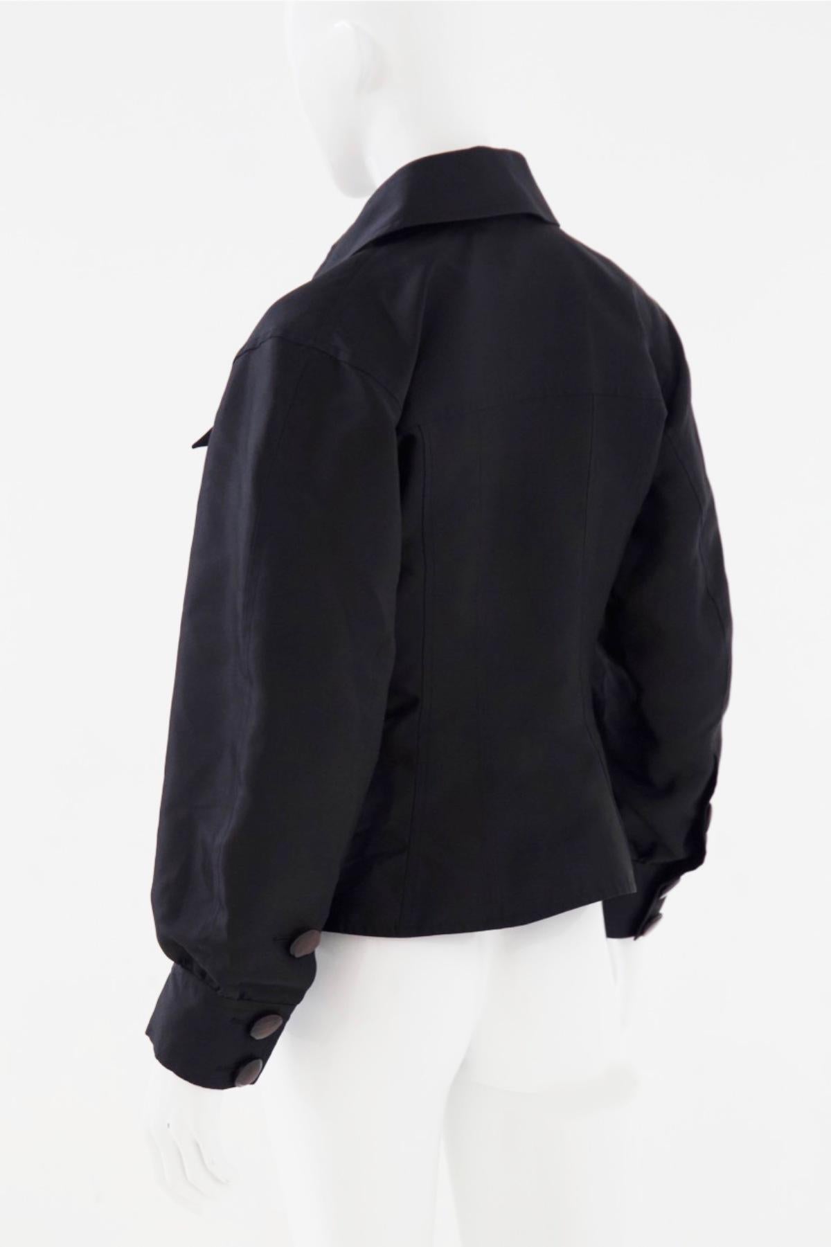 Christian Lacroix Vintage Black Jacket w Shoulder Pads For Sale 2