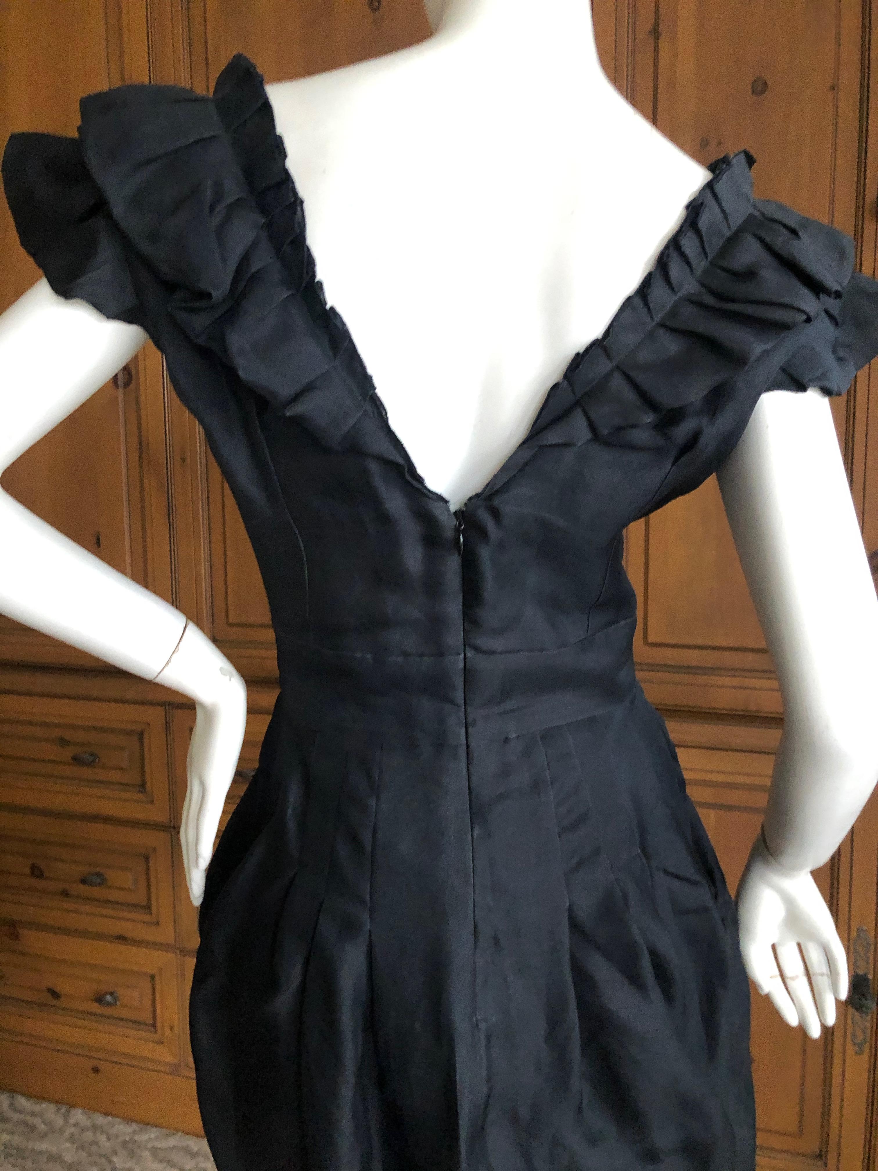Women's Christian Lacroix Vintage Black Silk Cocktail Dress For Sale