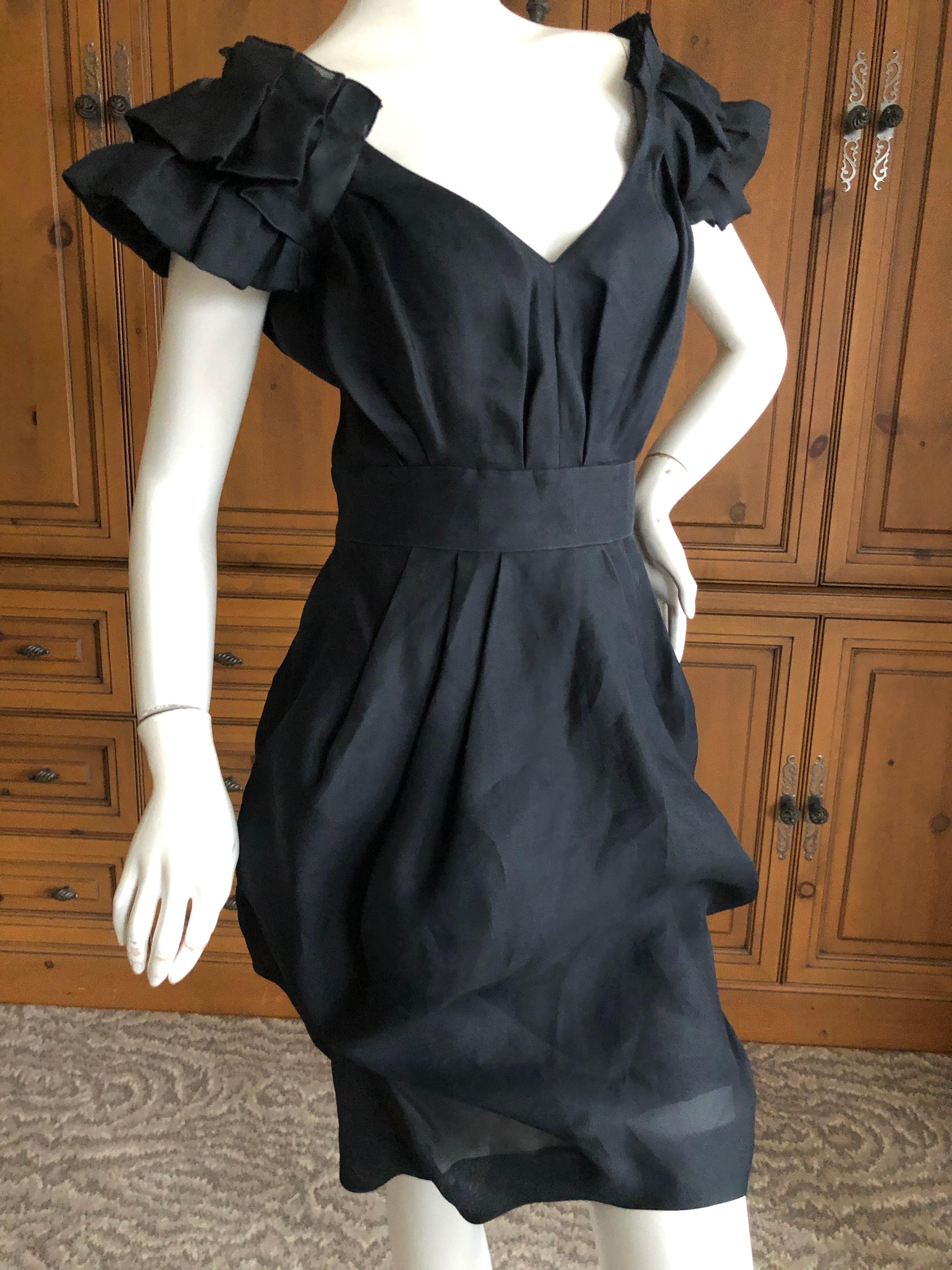 Christian Lacroix Vintage Black Silk Cocktail Dress For Sale 1