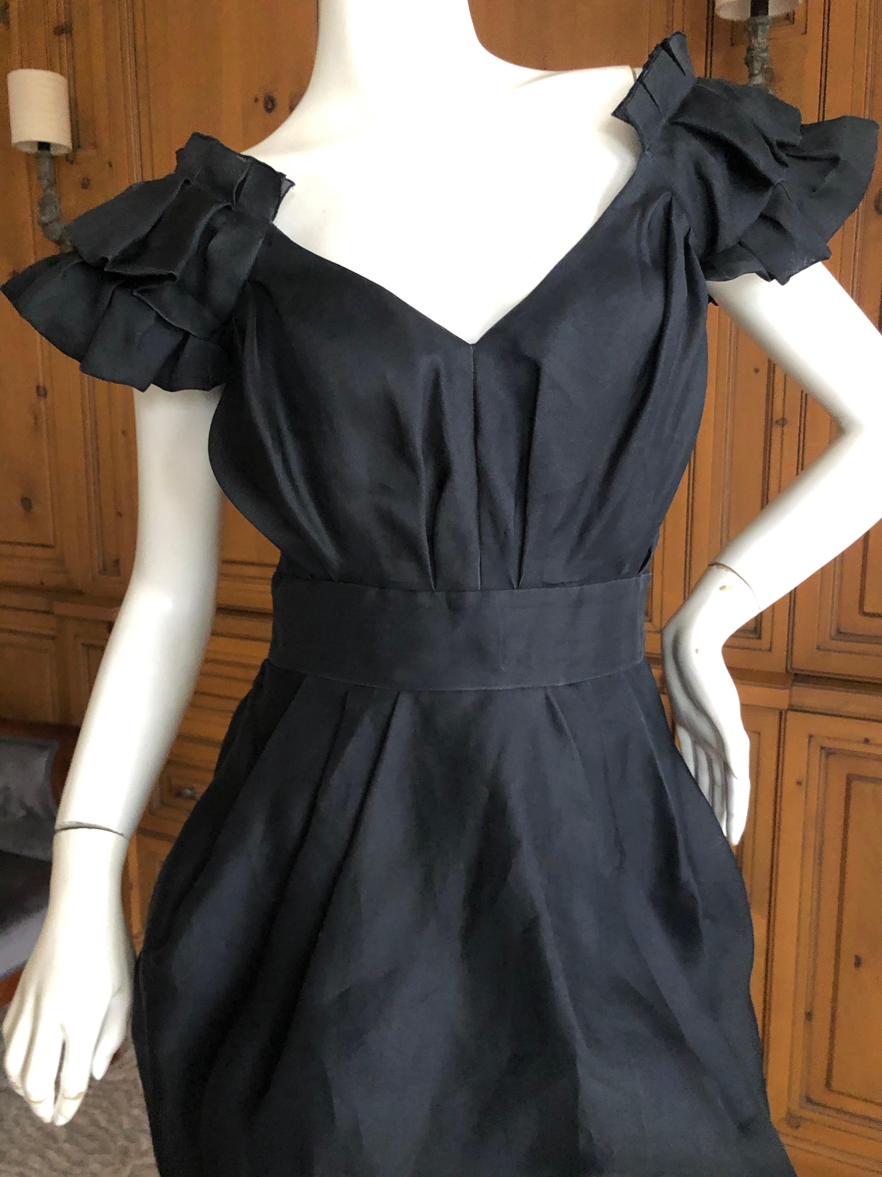 Christian Lacroix Vintage Black Silk Cocktail Dress For Sale 3