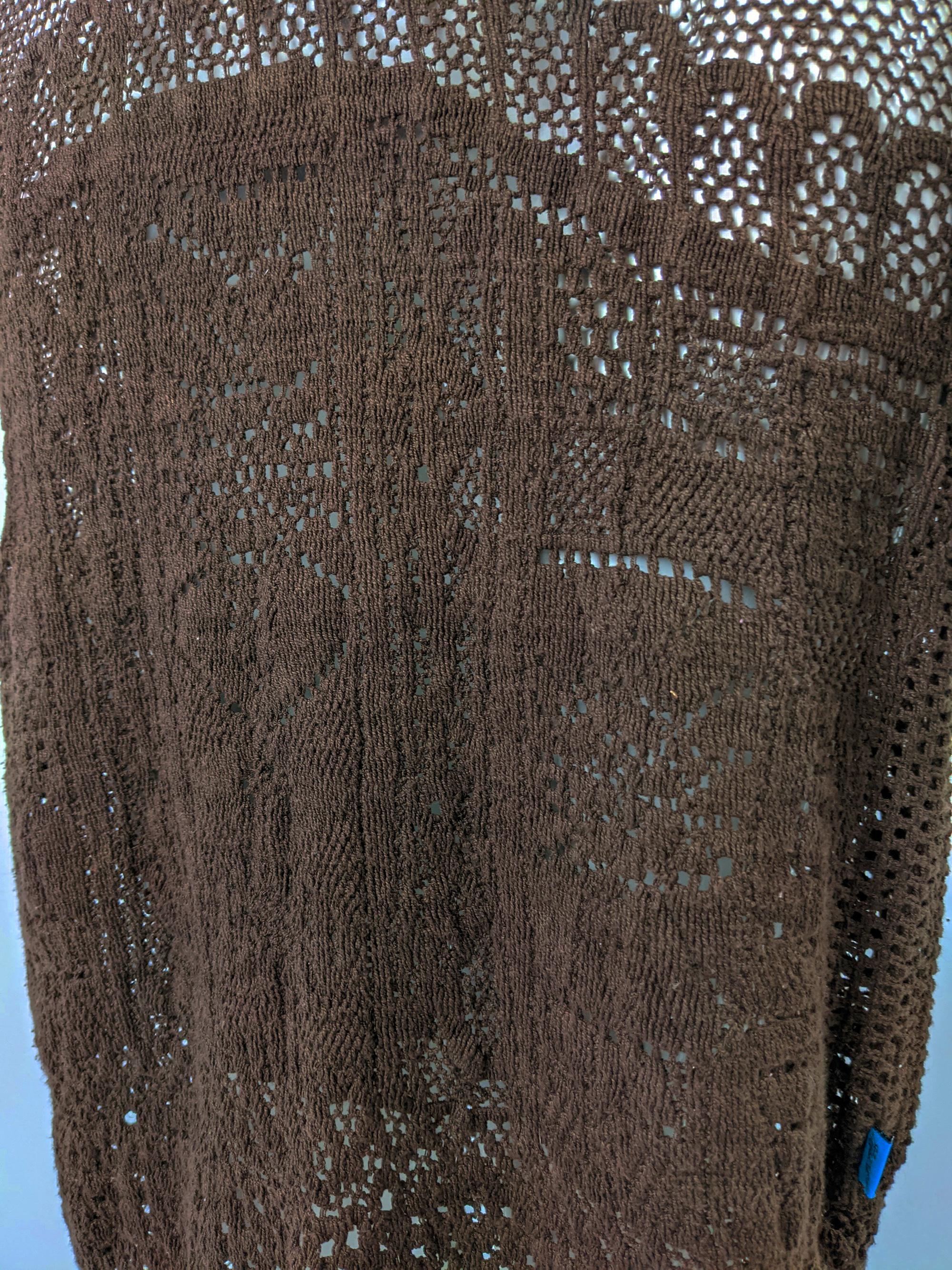Women's Christian Lacroix Vintage Brown Crochet Dress