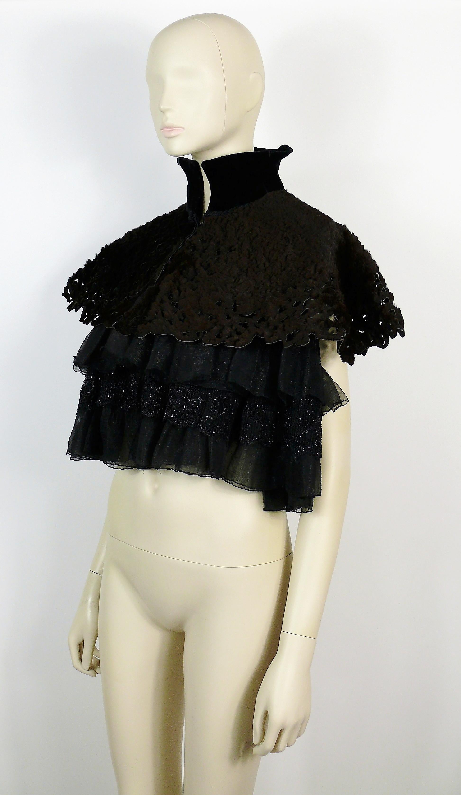 Black Christian Lacroix Vintage Cape Short Cloak