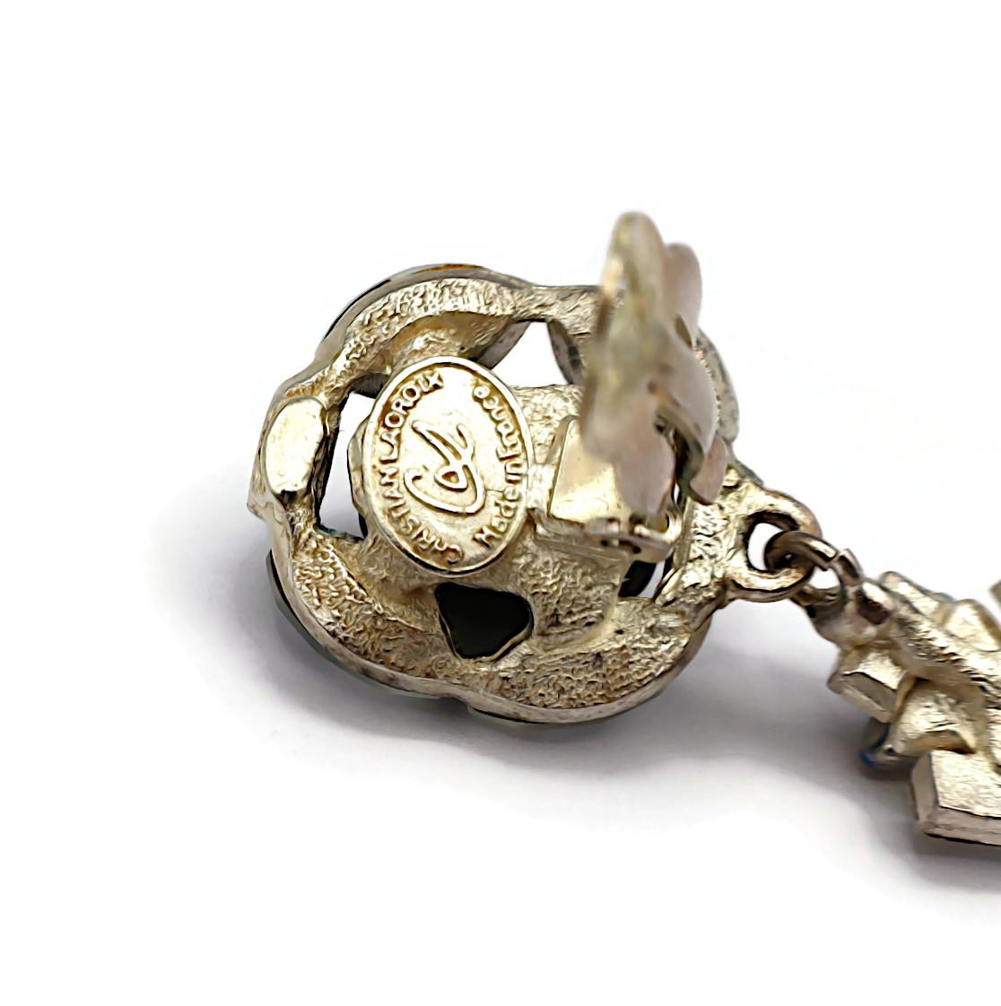 CHRISTIAN LACROIX Vintage Celestial Dangling Earrings For Sale 3