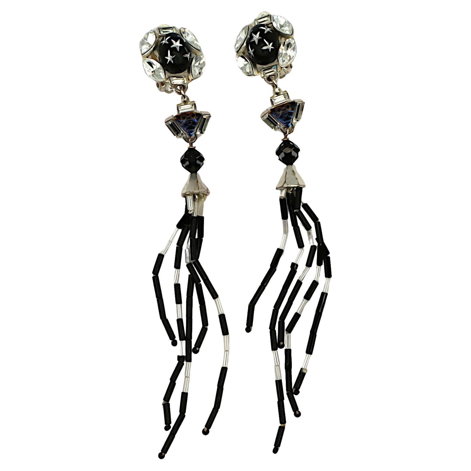 CHRISTIAN LACROIX Vintage Celestial Dangling Earrings For Sale