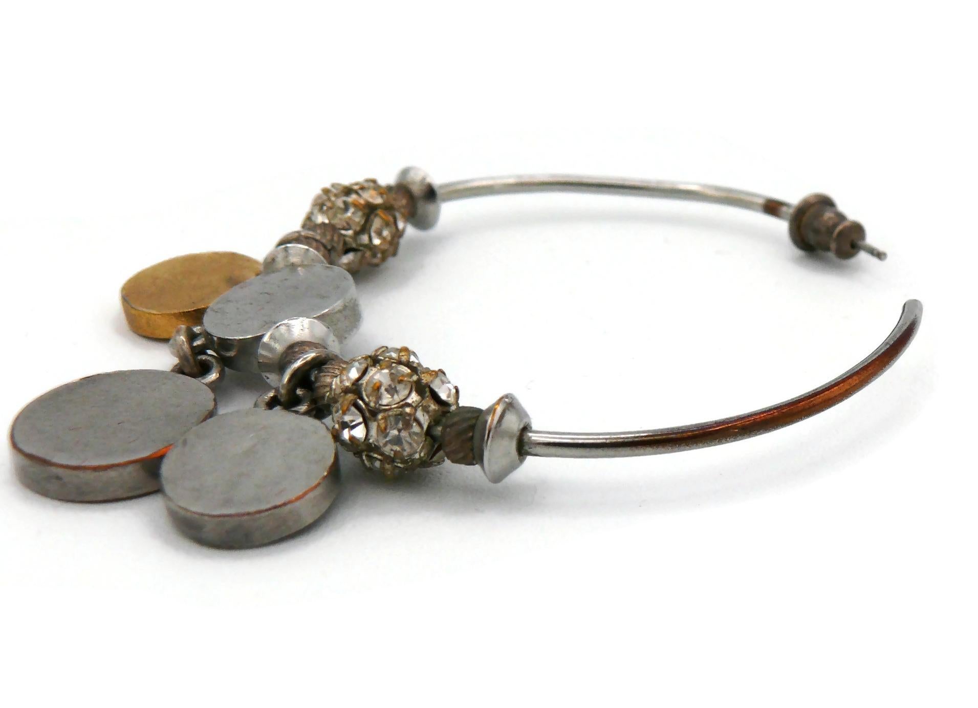 CHRISTIAN LACROIX Vintage Charm Hoop Earrings For Sale 10