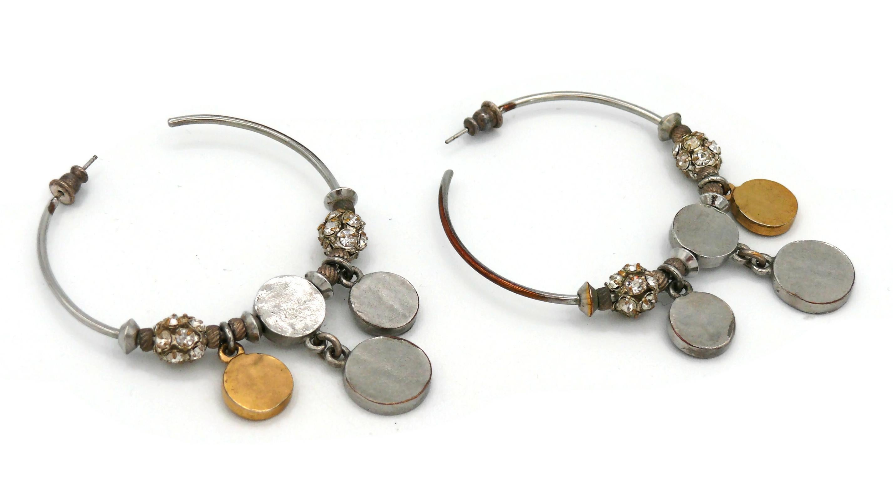 CHRISTIAN LACROIX Vintage Charm Hoop Earrings For Sale 6