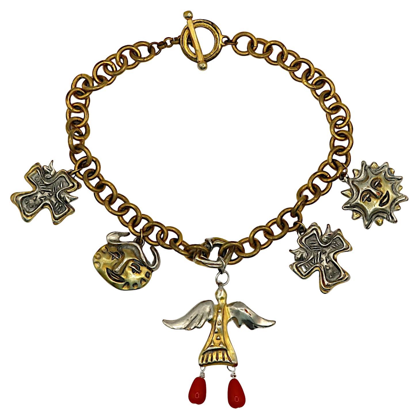 CHRISTIAN LACROIX Vintage Charm Necklace For Sale