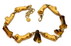 CHRISTIAN LACROIX Vintage Coral Gold Amber Lucite Necklace