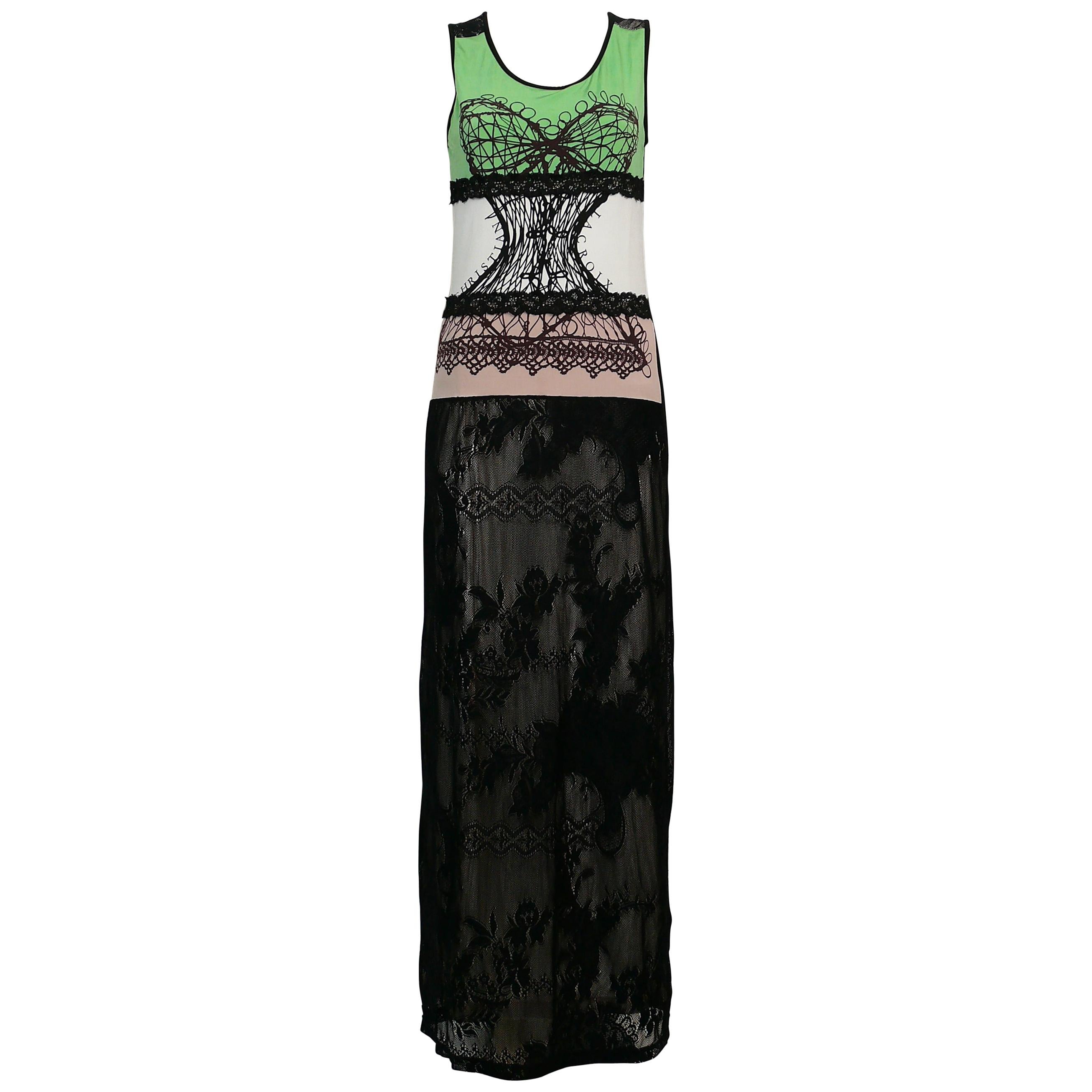 2006 Christian Lacroix Silk Abstract Print Dress For Sale at 1stDibs
