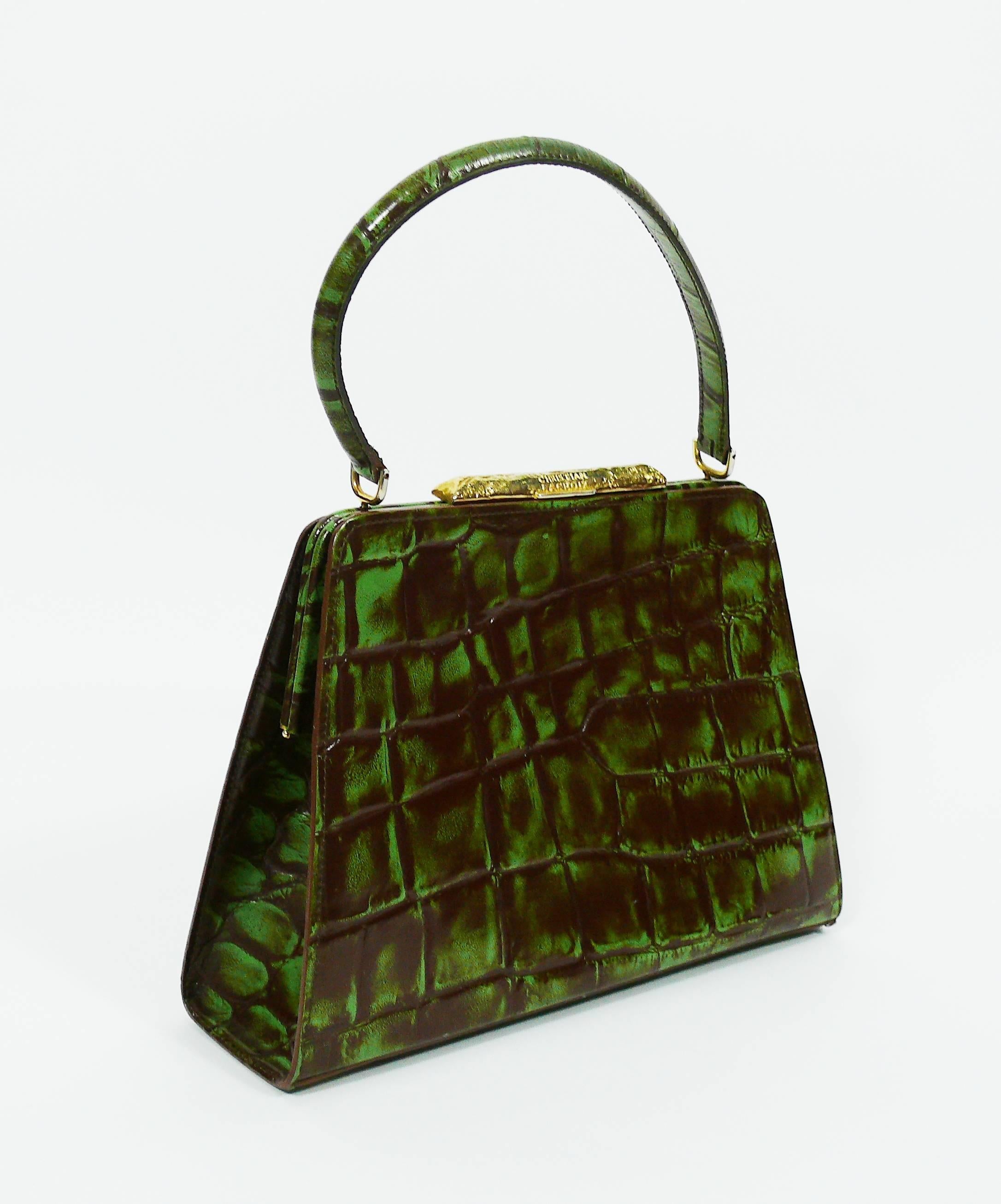 Christian Lacroix Vintage Handtasche mit Krokodillederprägung Damen