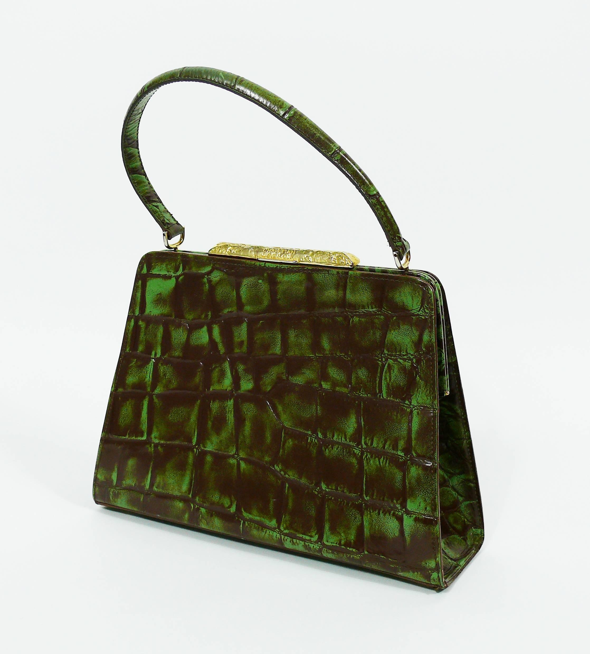Christian Lacroix Vintage Handtasche mit Krokodillederprägung 2