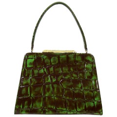 Christian Lacroix Sac à main vintage gaufré en crocodile