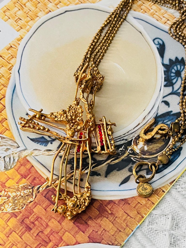 Collier Pendentif Design Brutaliste Vintage - Argenté Chromé - 36-40 Cm