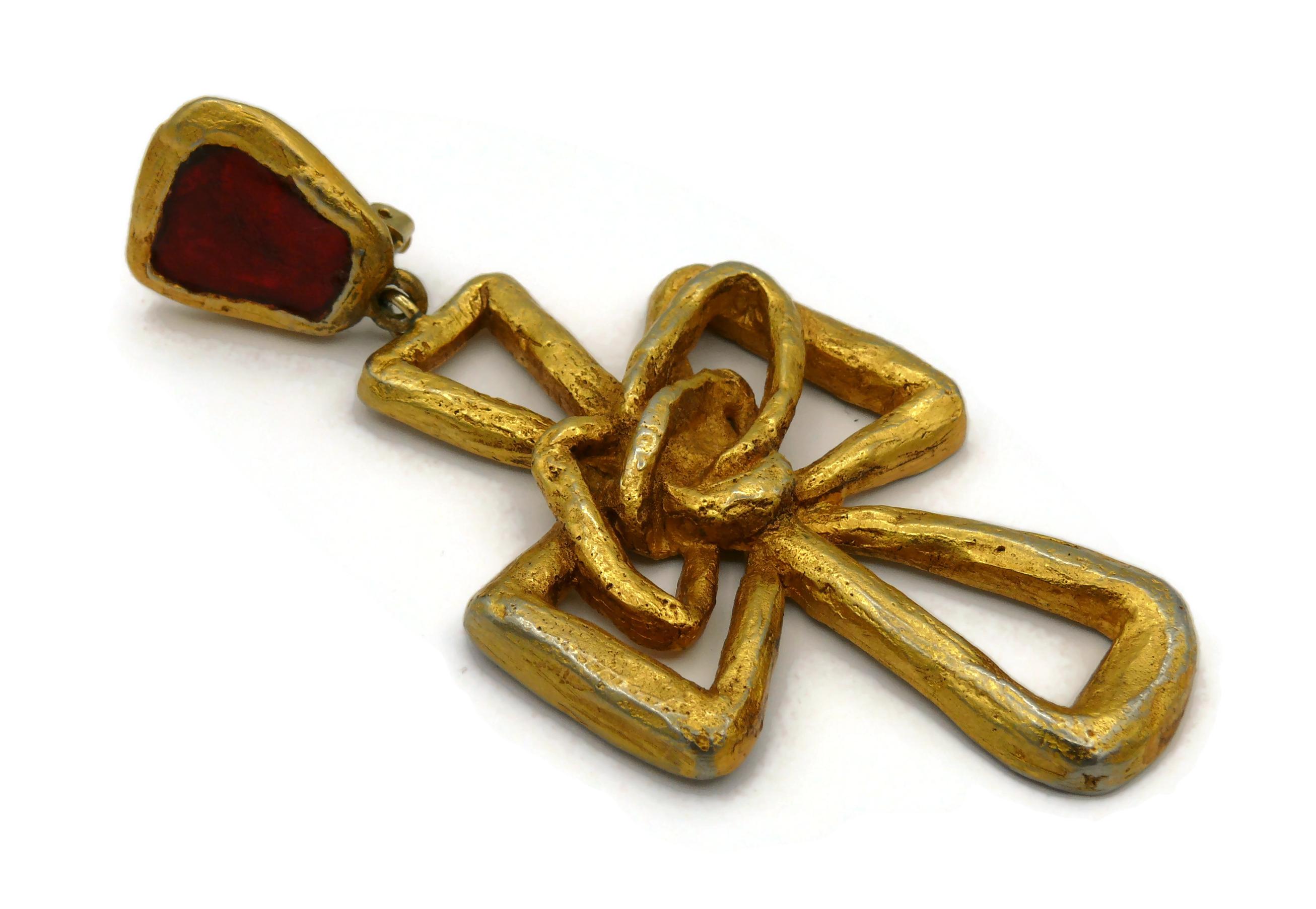 CHRISTIAN LACROIX Vintage Cross Dangling Earrings 1