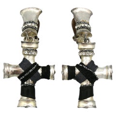 CHRISTIAN LACROIX Vintage Cross Dangling Earrings