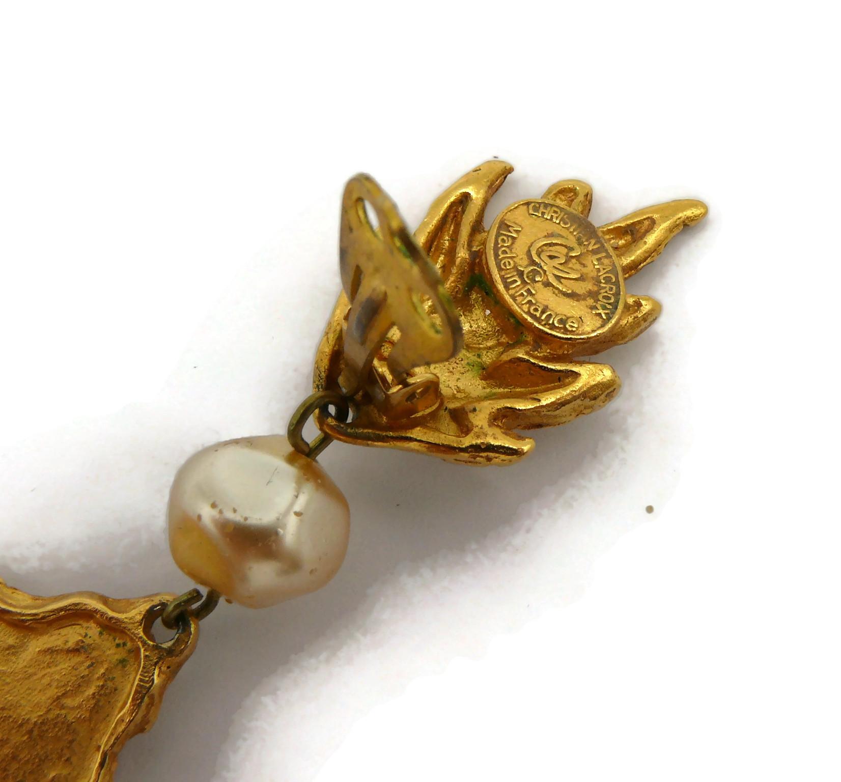 CHRISTIAN LACROIX Boucles d'oreilles pendantes vintage en vente 6