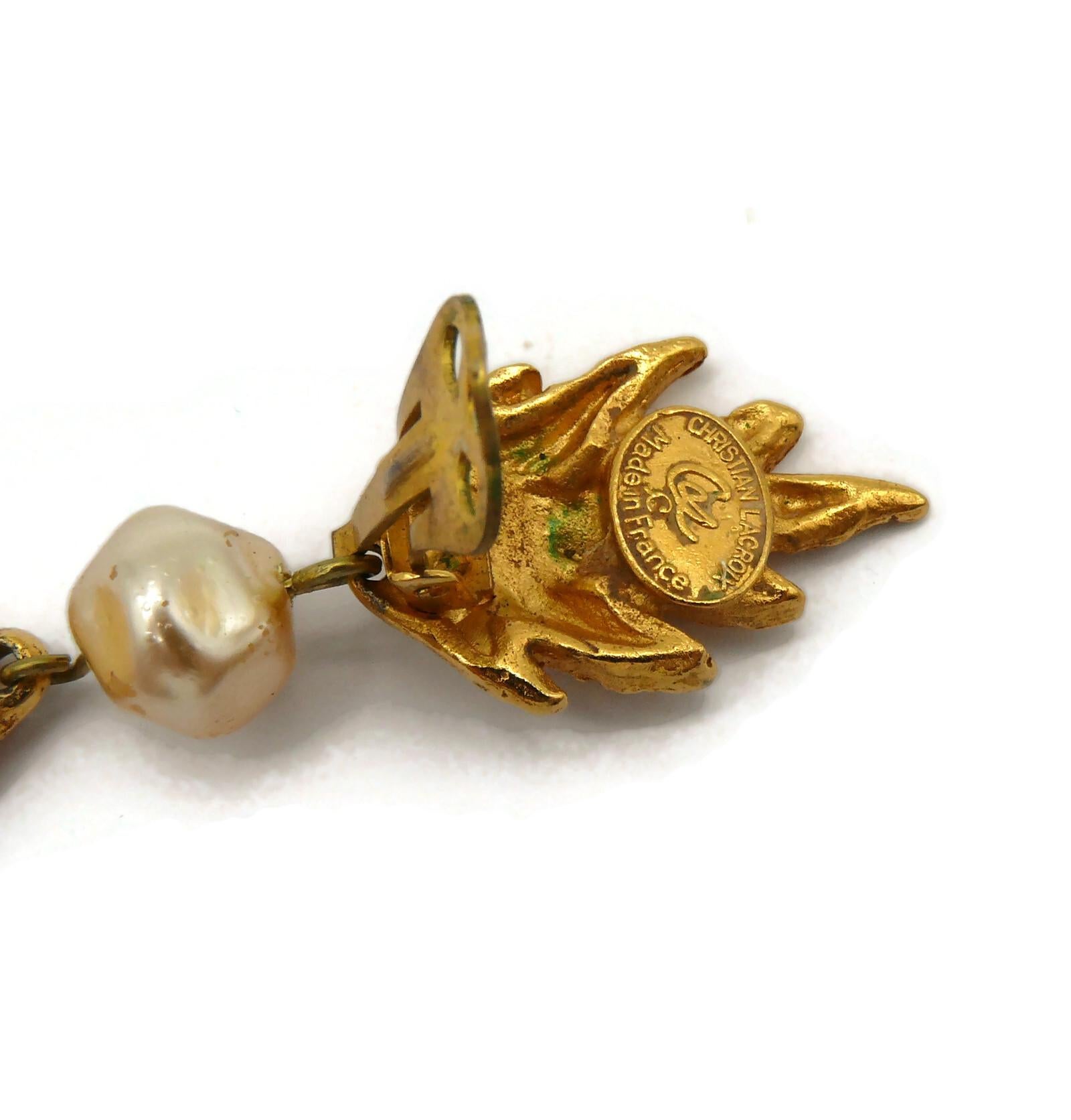 CHRISTIAN LACROIX Boucles d'oreilles pendantes vintage en vente 7
