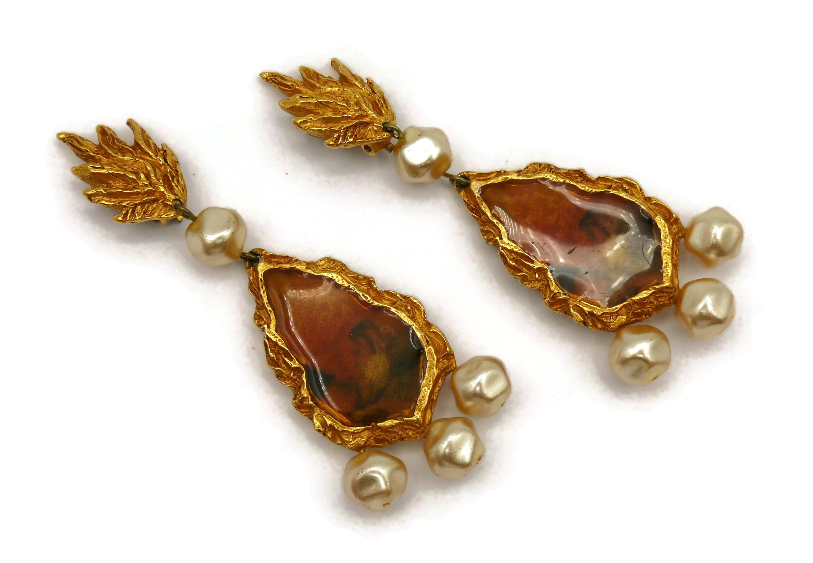 CHRISTIAN LACROIX Vintage Dangling Earrings In Good Condition For Sale In Nice, FR