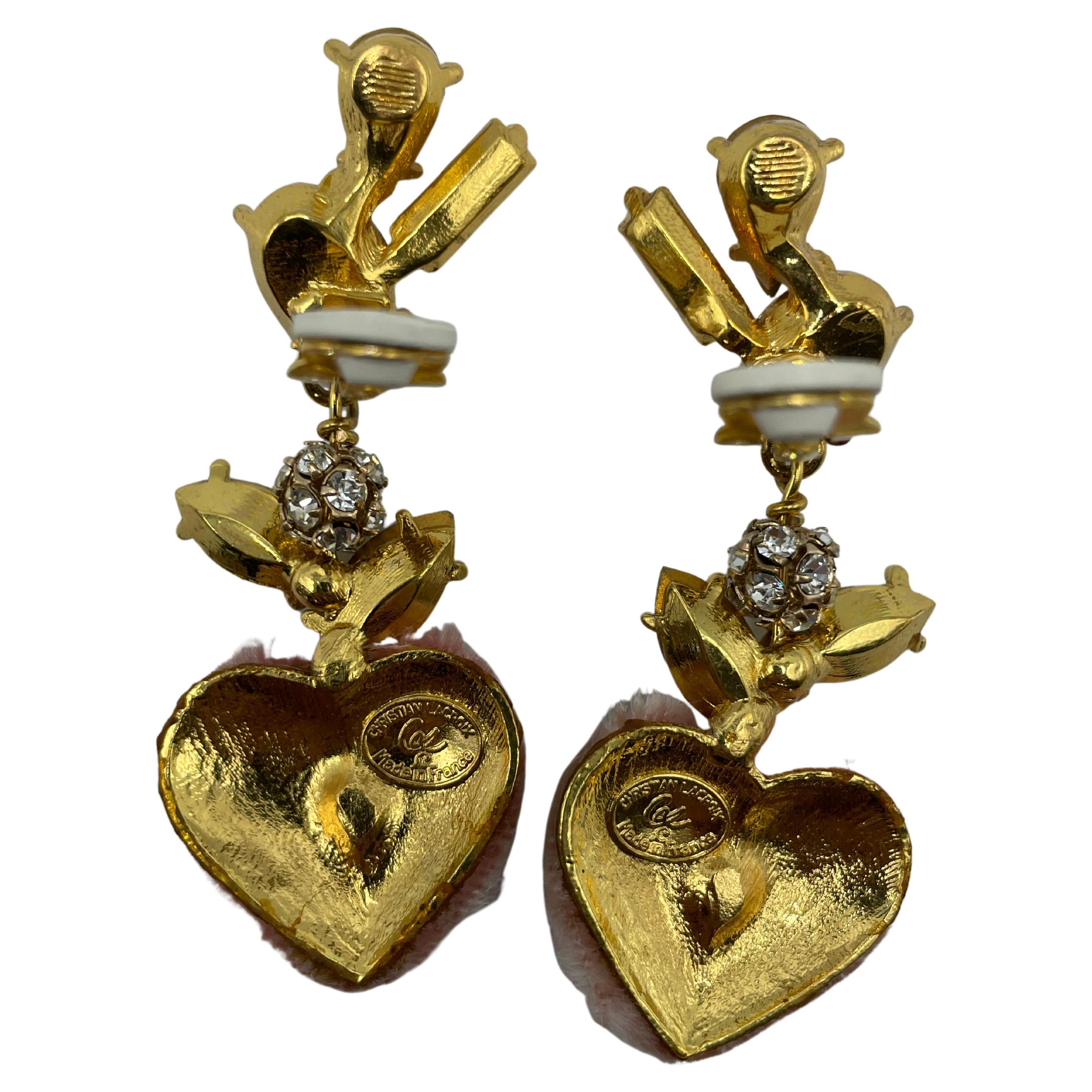 The heart-shaped pattern on the earrings, which Christian Lacroix frequently employed to create his jewelry, is a representation of his creative aesthetic.
With the Christian Lacroix stamp on the reverse, made in France. In good condition and